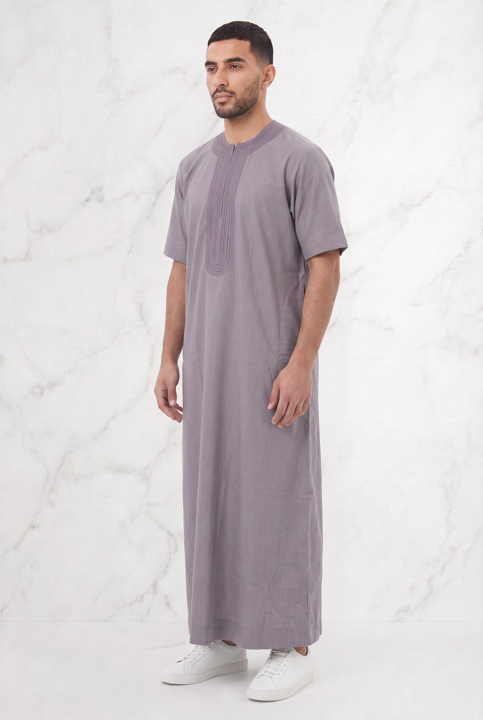 Morrocan Half Sleeve Grey Thobe 1512-13