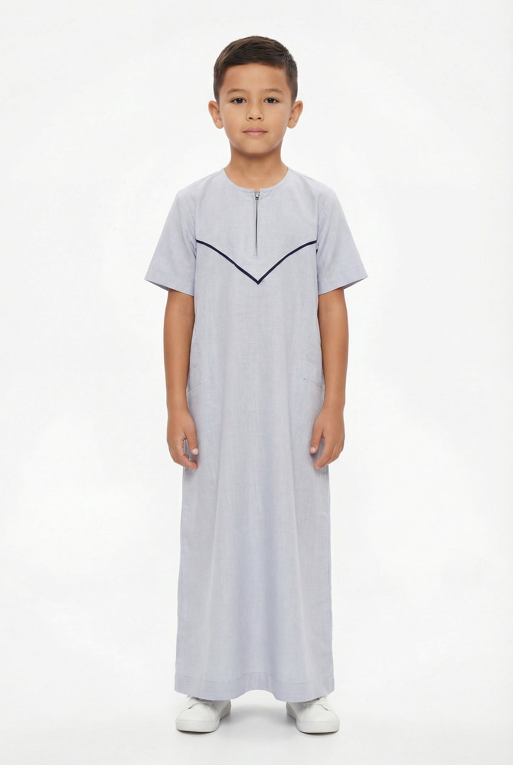 Boys Omani Half Sleeved Thobe Stone 1516 Col 16