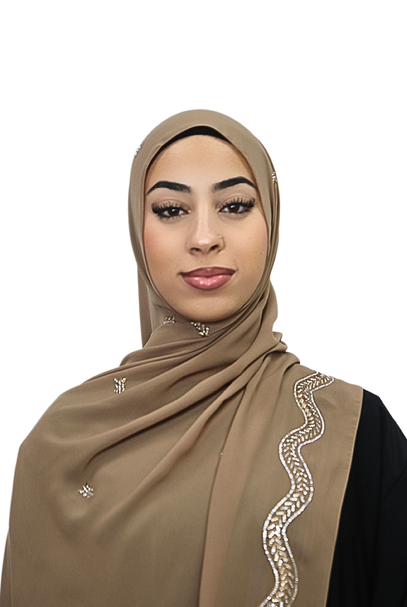 Emirati Chiffon Hijab D1 Mocha Col 14