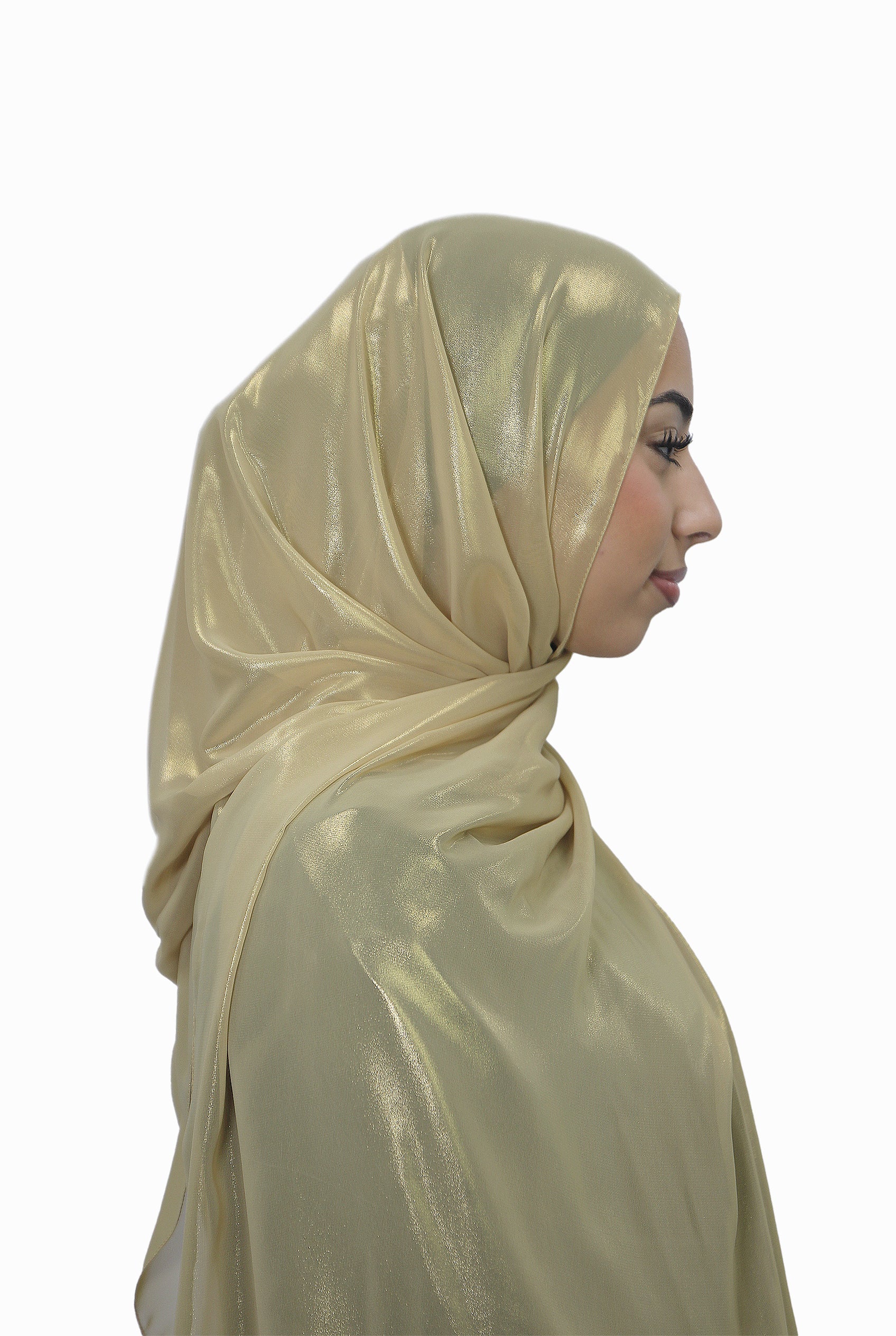 Gold Korean Shimmer Hijab Gold Col 6