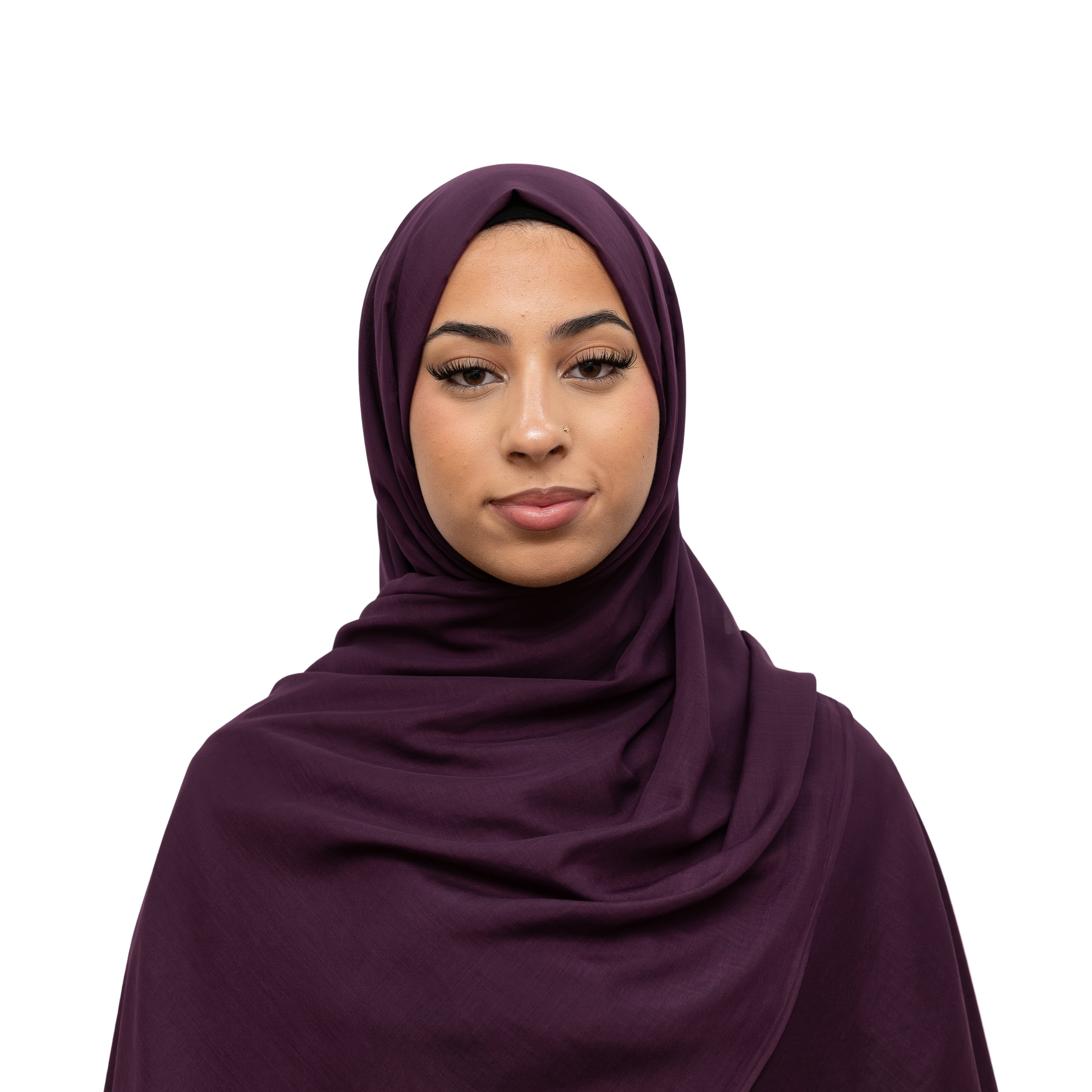 Exclusive Cotton Hijab Plum Col 26