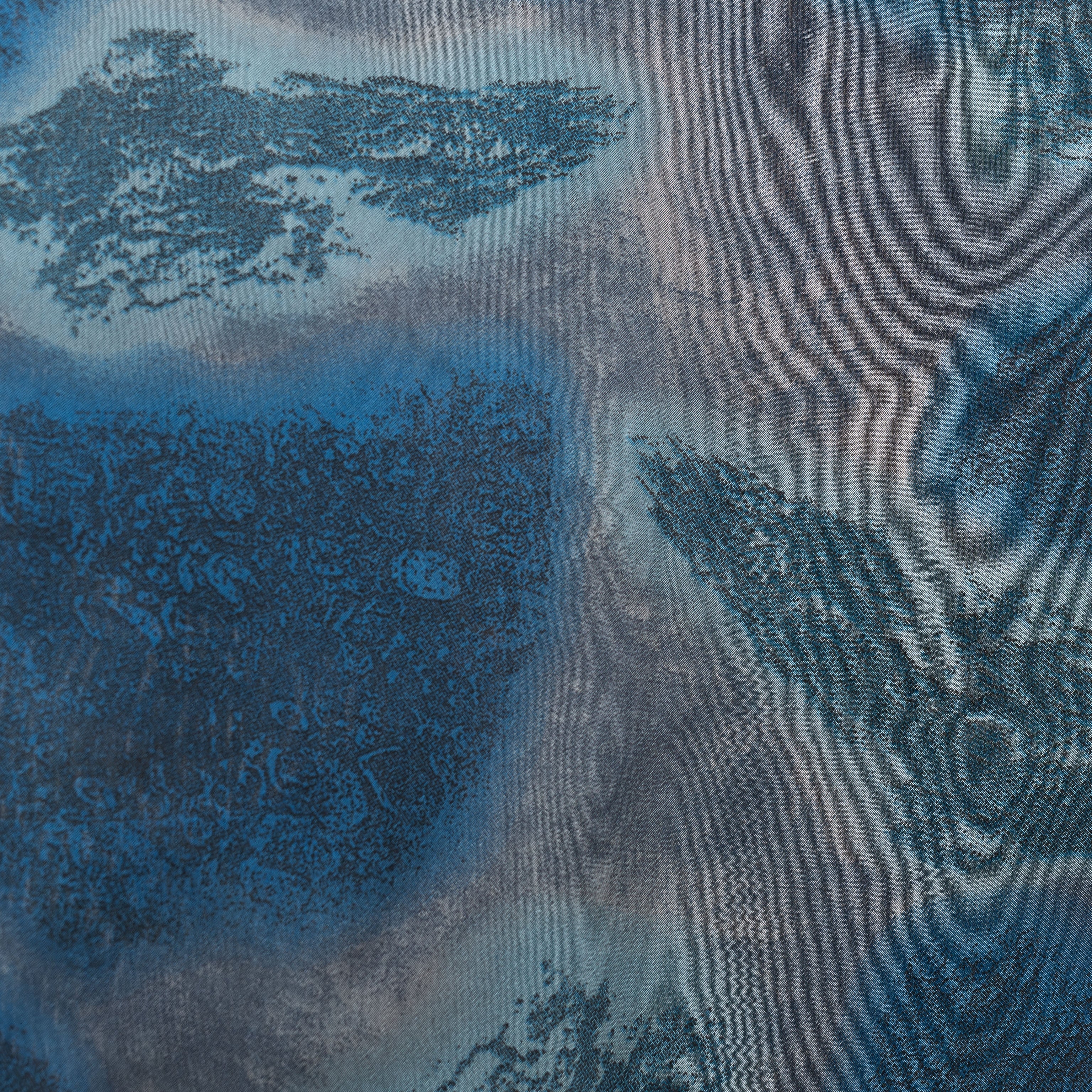 Vella Print Style 3-3 Silk Chiffon Hijab Blue