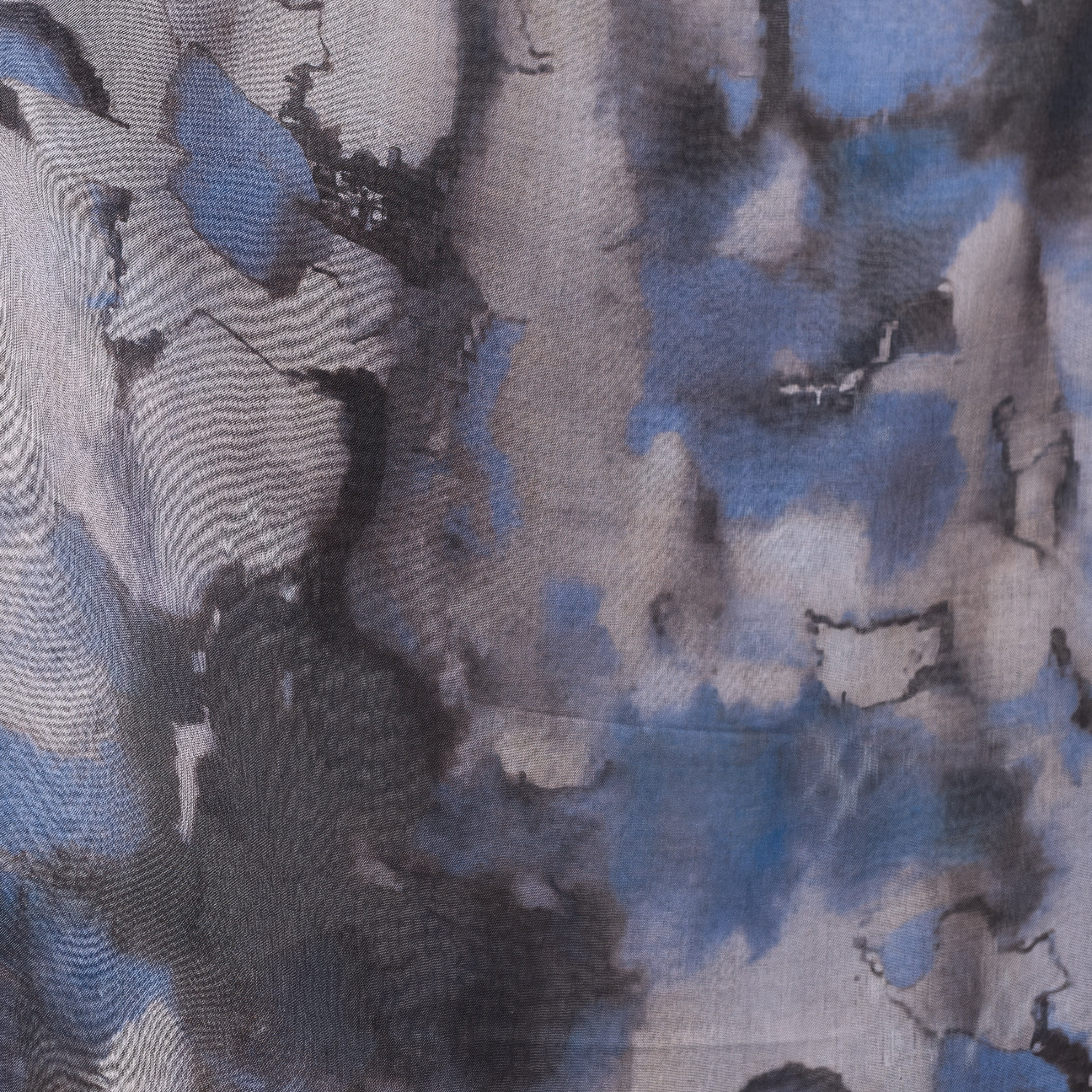 Watercolor Sharp Modal Hijab Blue Grey