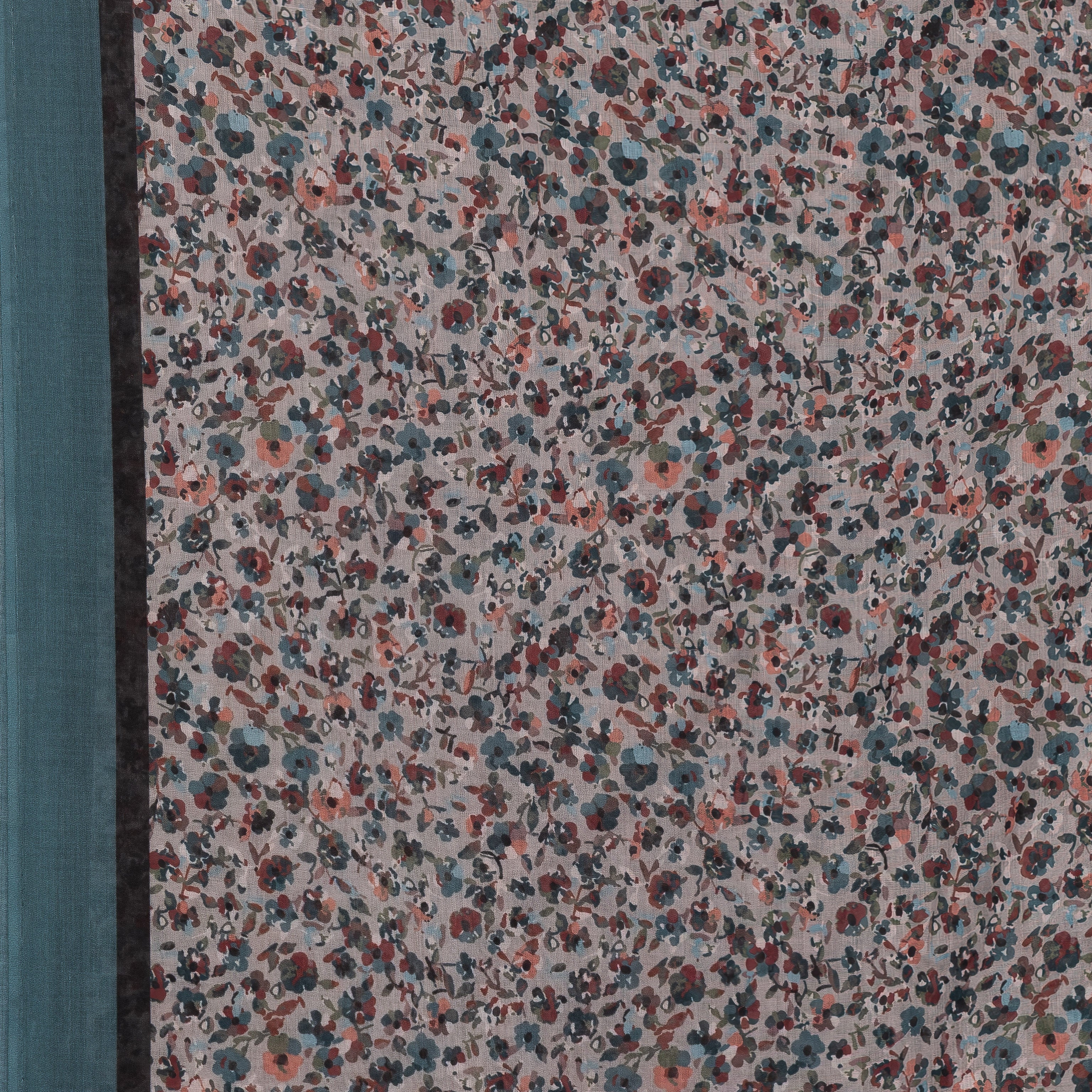 Exclusive Cotton Print Hijab Floral Black Green Col 17