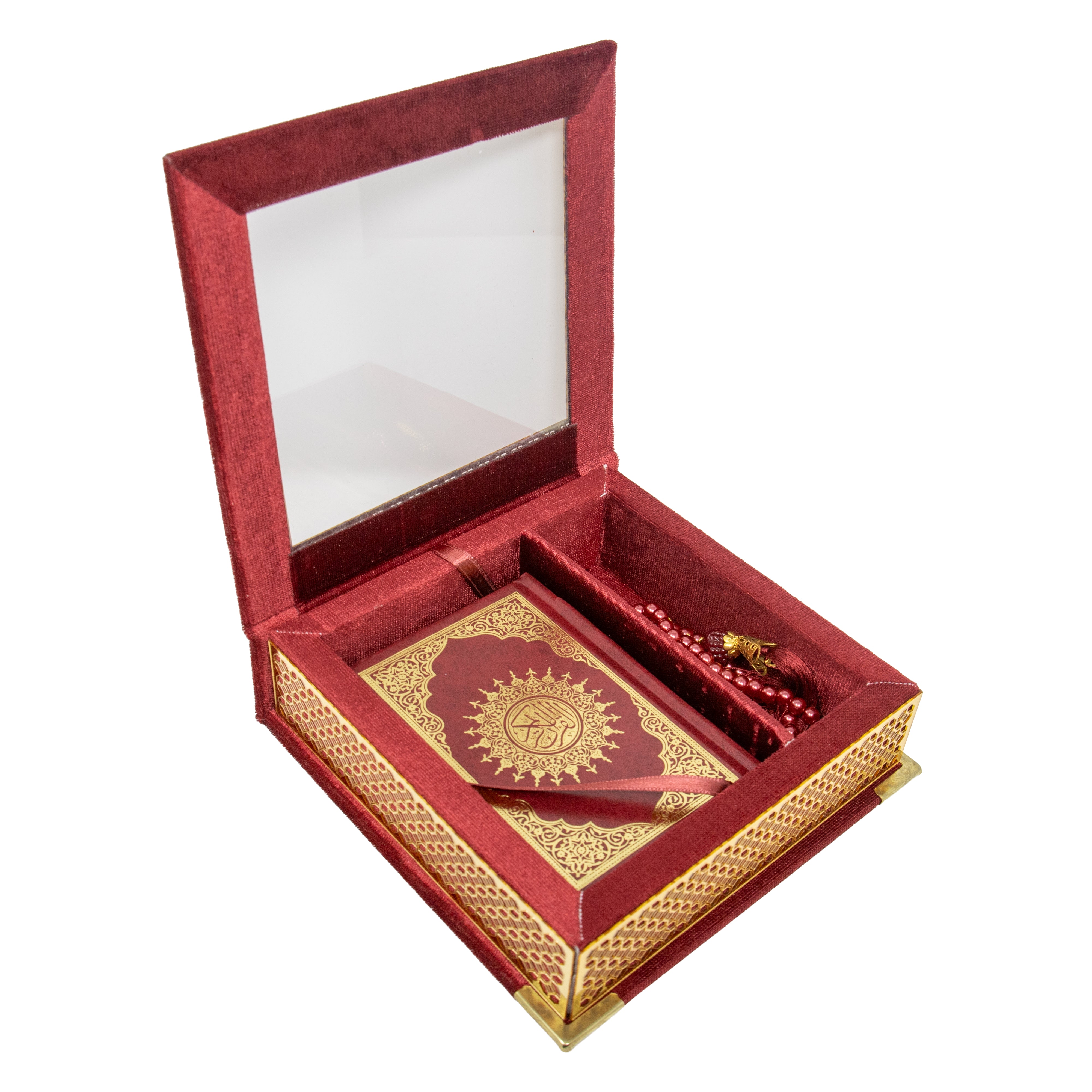 Velvet Quran Gift Set Dark Red 0517