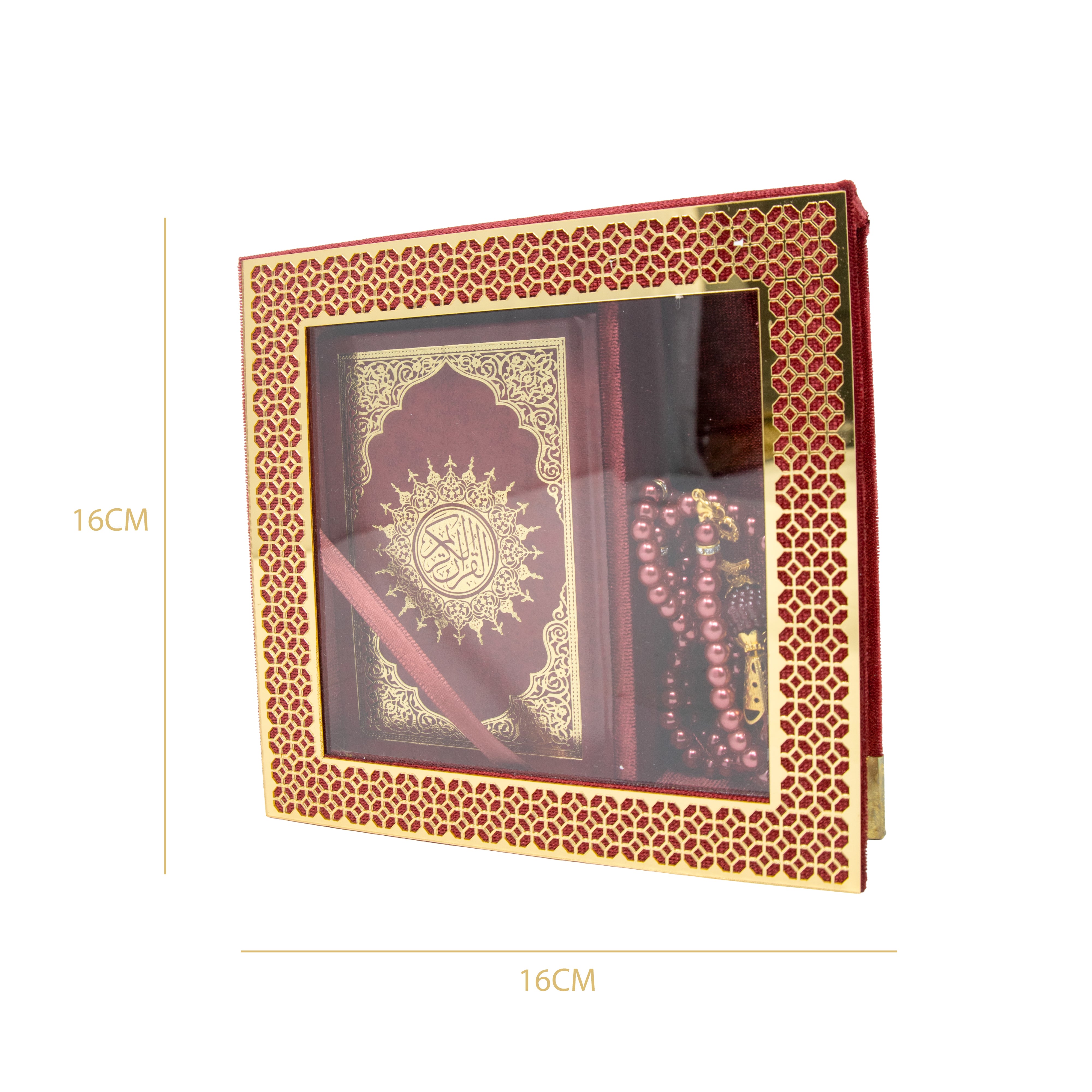 Velvet Quran Gift Set Dark Red 0517