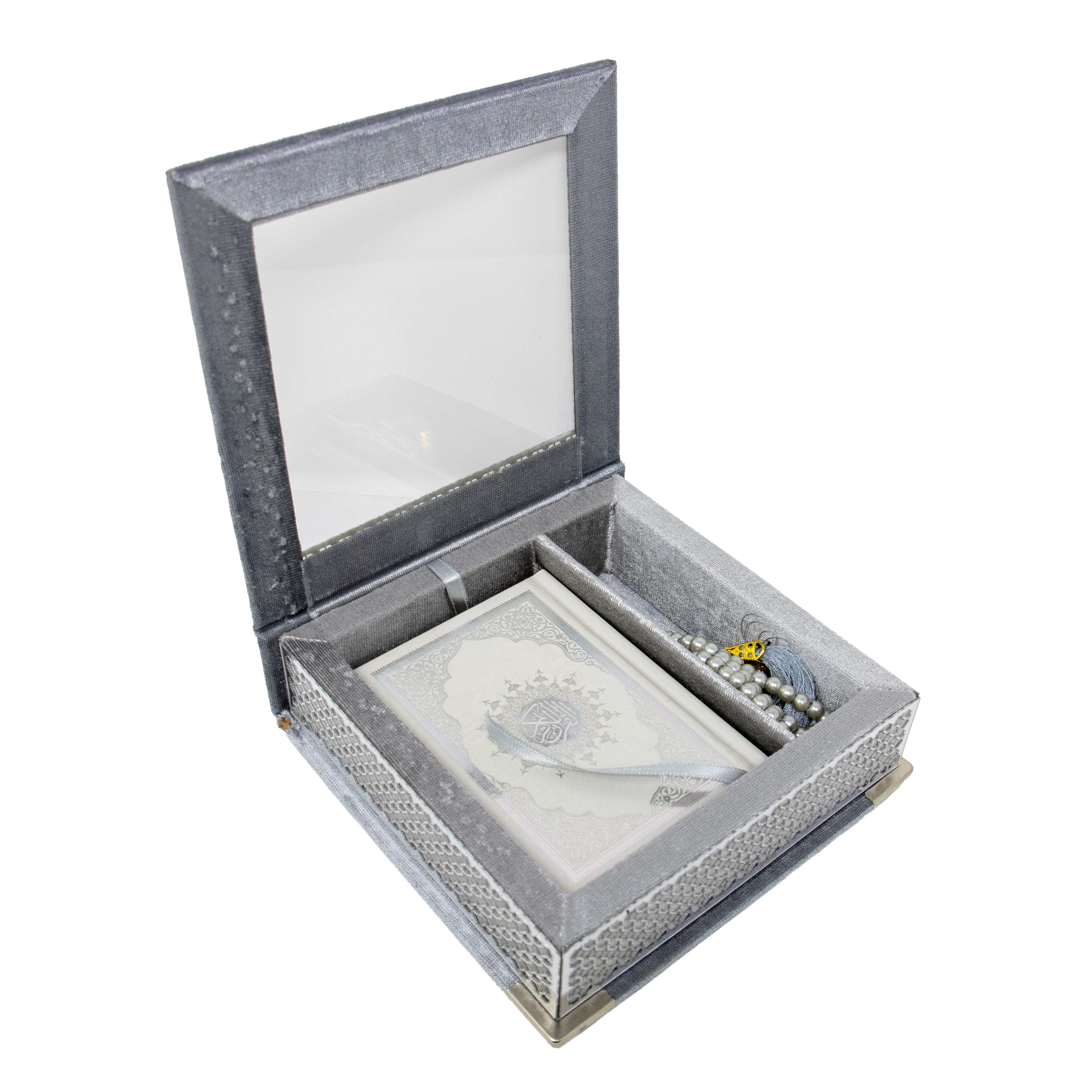 Velvet Quran Gift Set Gray 0517