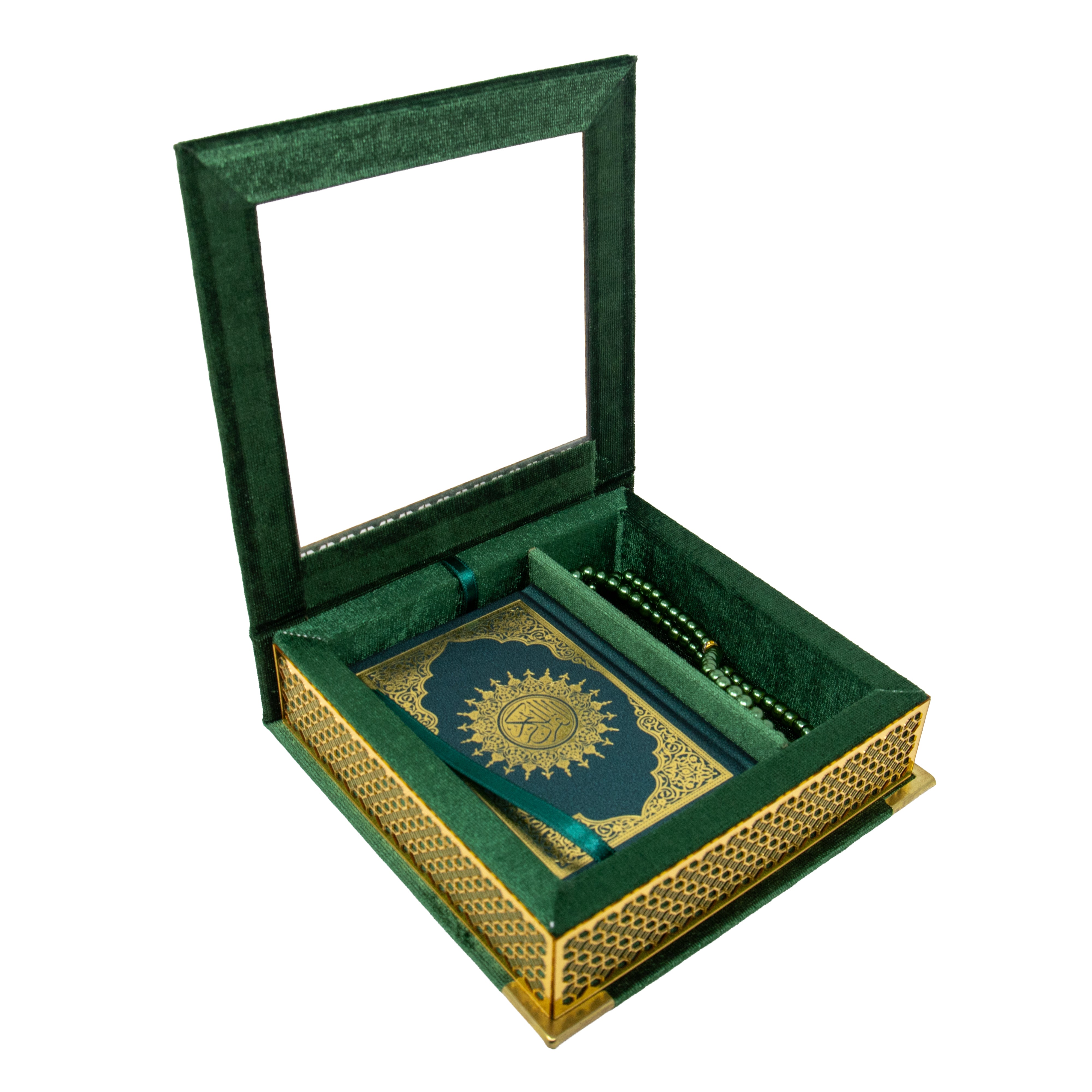 Velvet Quran Gift Set Green 0517