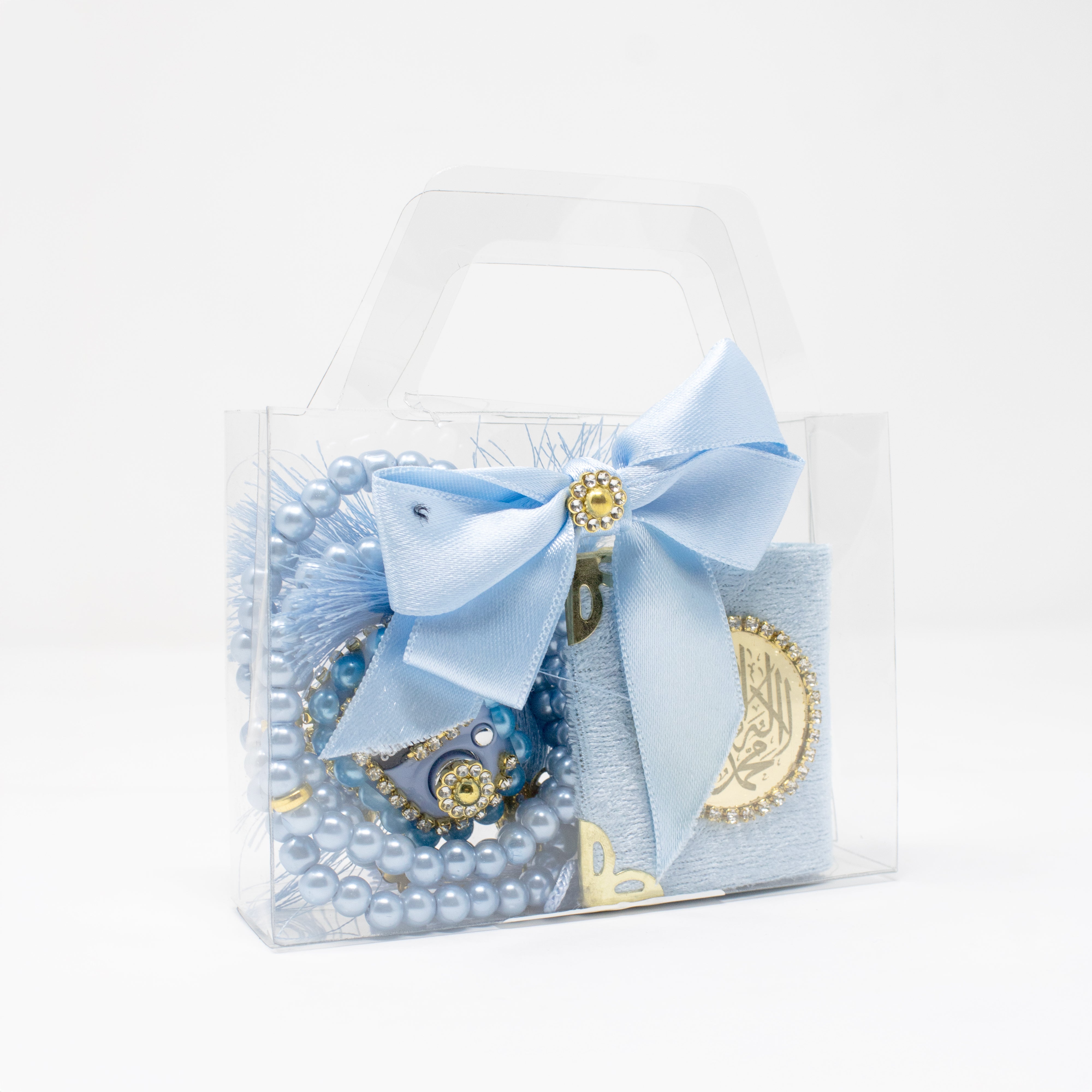 Wedding Favour Mini Quran And 2 Type Tasbih Sky Blue 0994