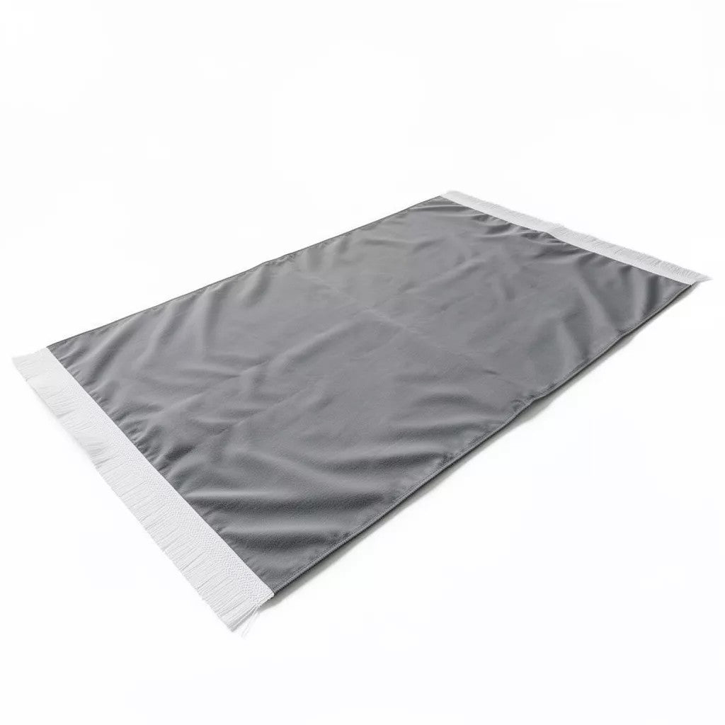 Plain Soft Touch Velvet Prayer Mat Silver AMTY 5022