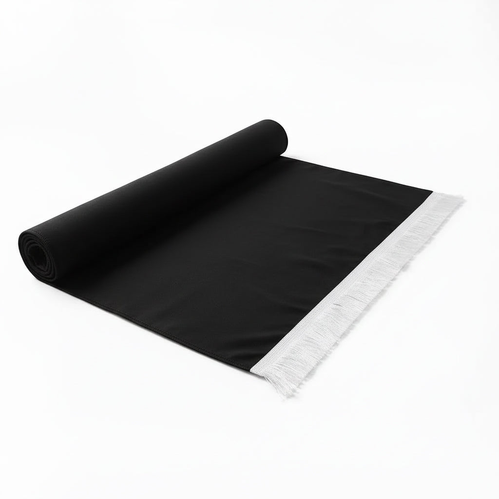 Plain Soft Touch Velvet Prayer Mat Black AMTY 5022