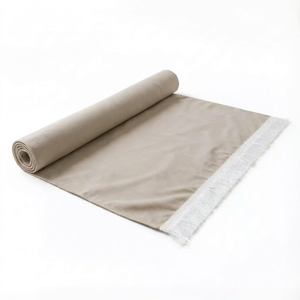 Plain Soft Touch Velvet Prayer Mat Cream AMTY 5022