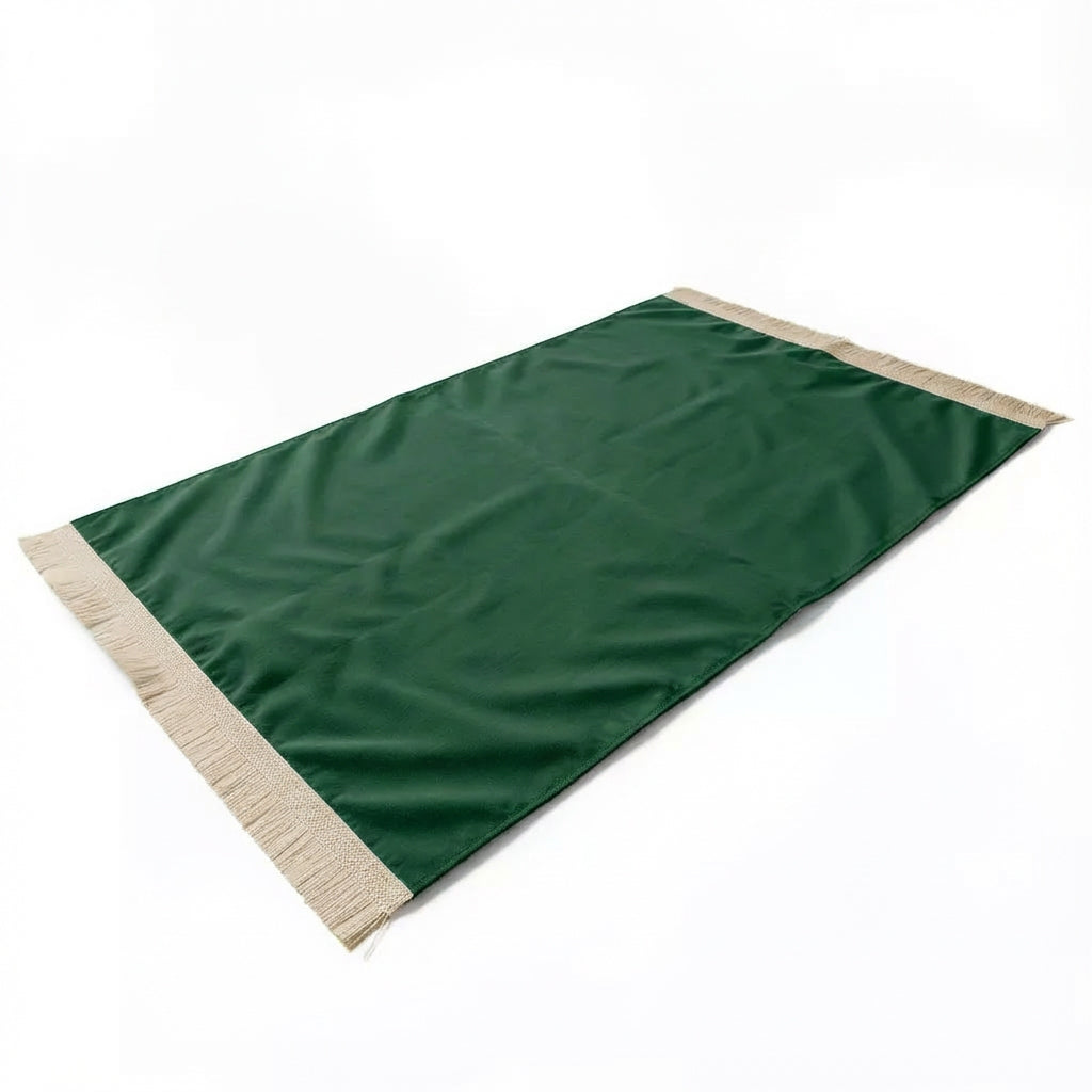 Plain Soft Touch Velvet Prayer Mat Green AMTY 5022