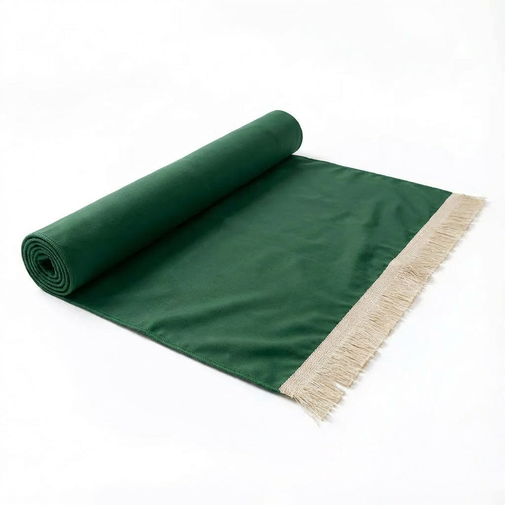 Plain Soft Touch Velvet Prayer Mat Green AMTY 5022