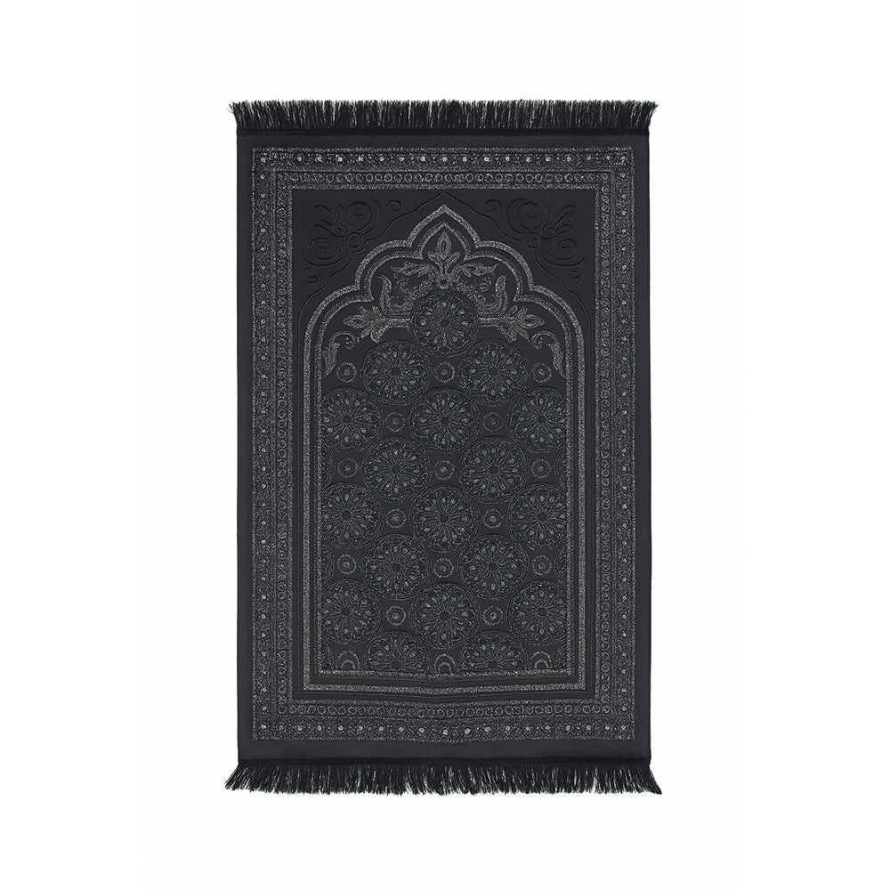 Velvet Glitter Black Prayer Mat AMTY-7056