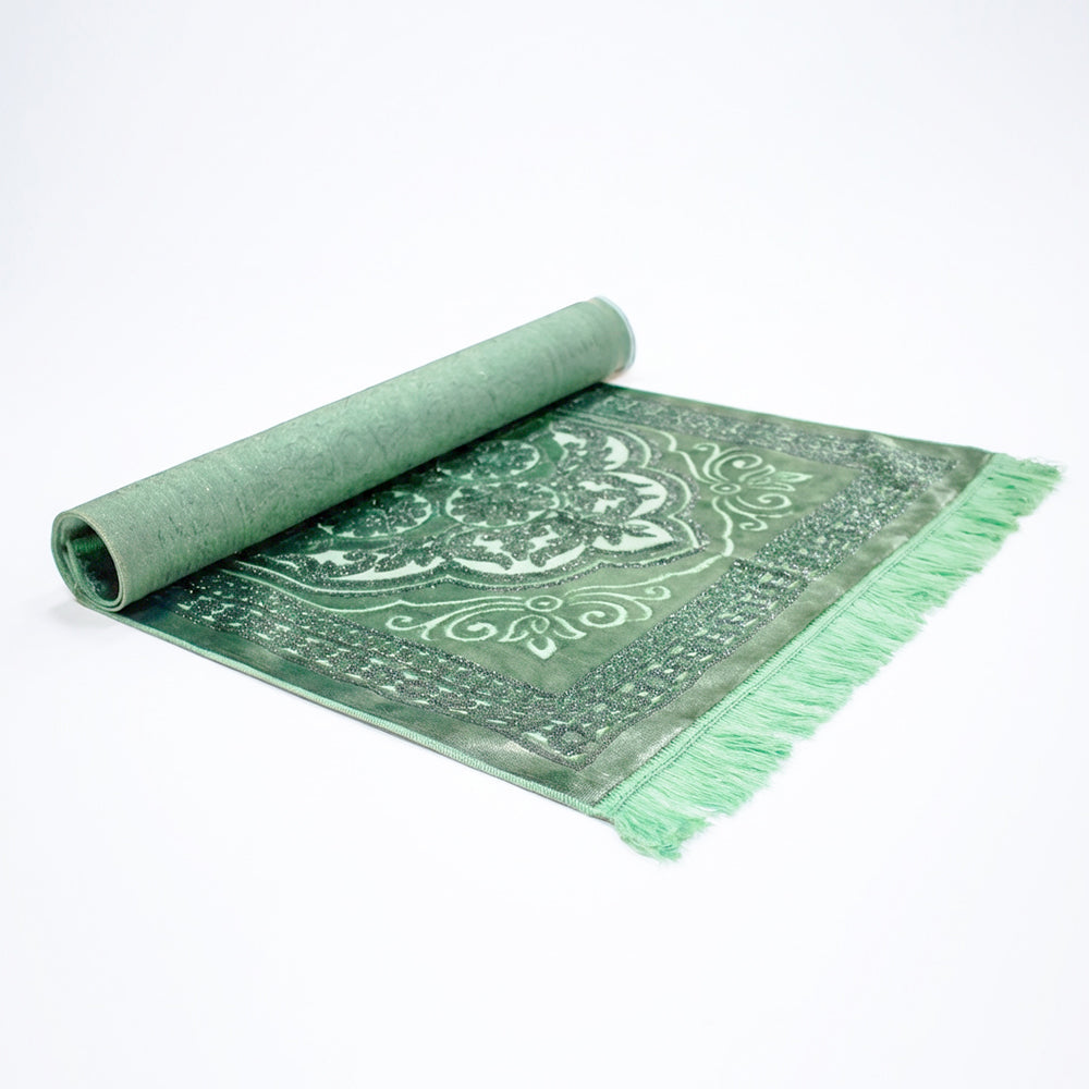 Velvet Glitter Green Prayer Mat AMTY-7056