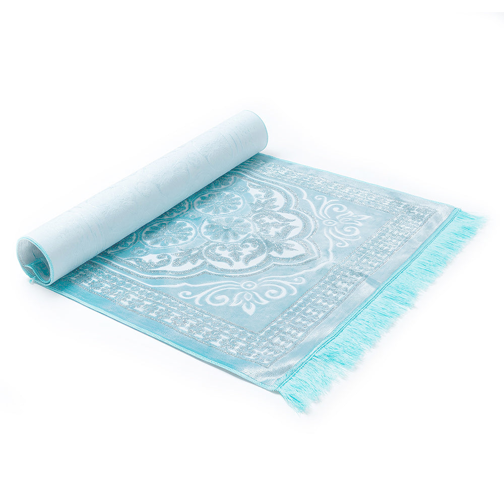 Velvet Glitter Turqoise Prayer Mat AMTY-7056