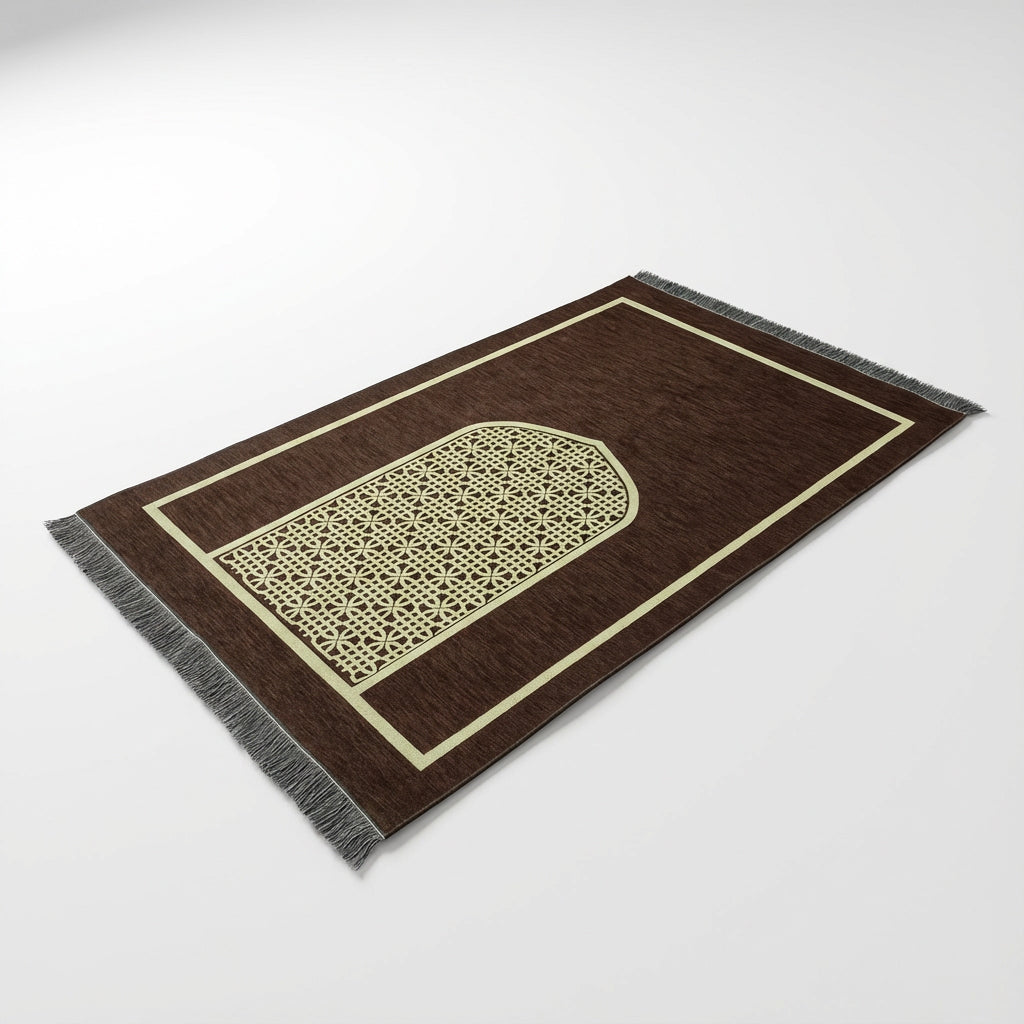Mehraab Chenille Prayer Mat Mink AMTY 7065