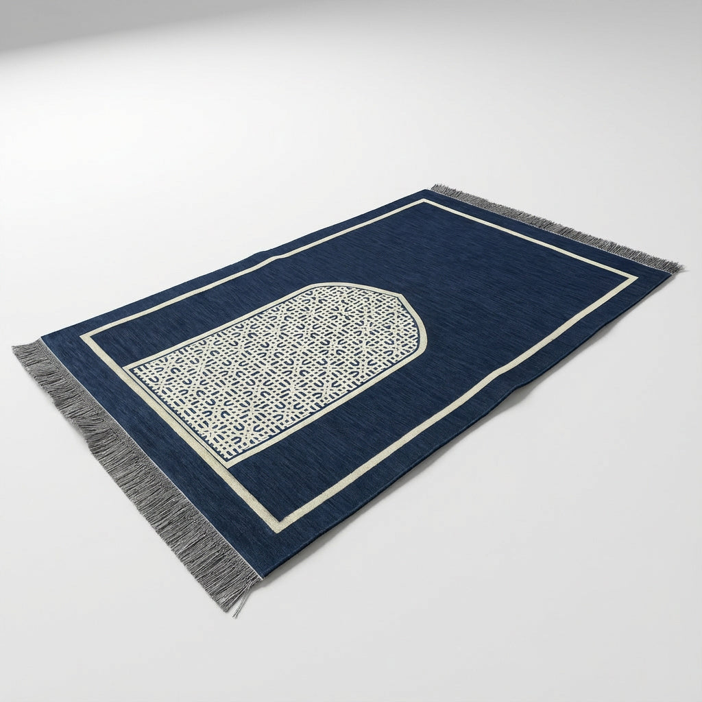 Mehraab Chenille Prayer Mat Navy AMTY 7065