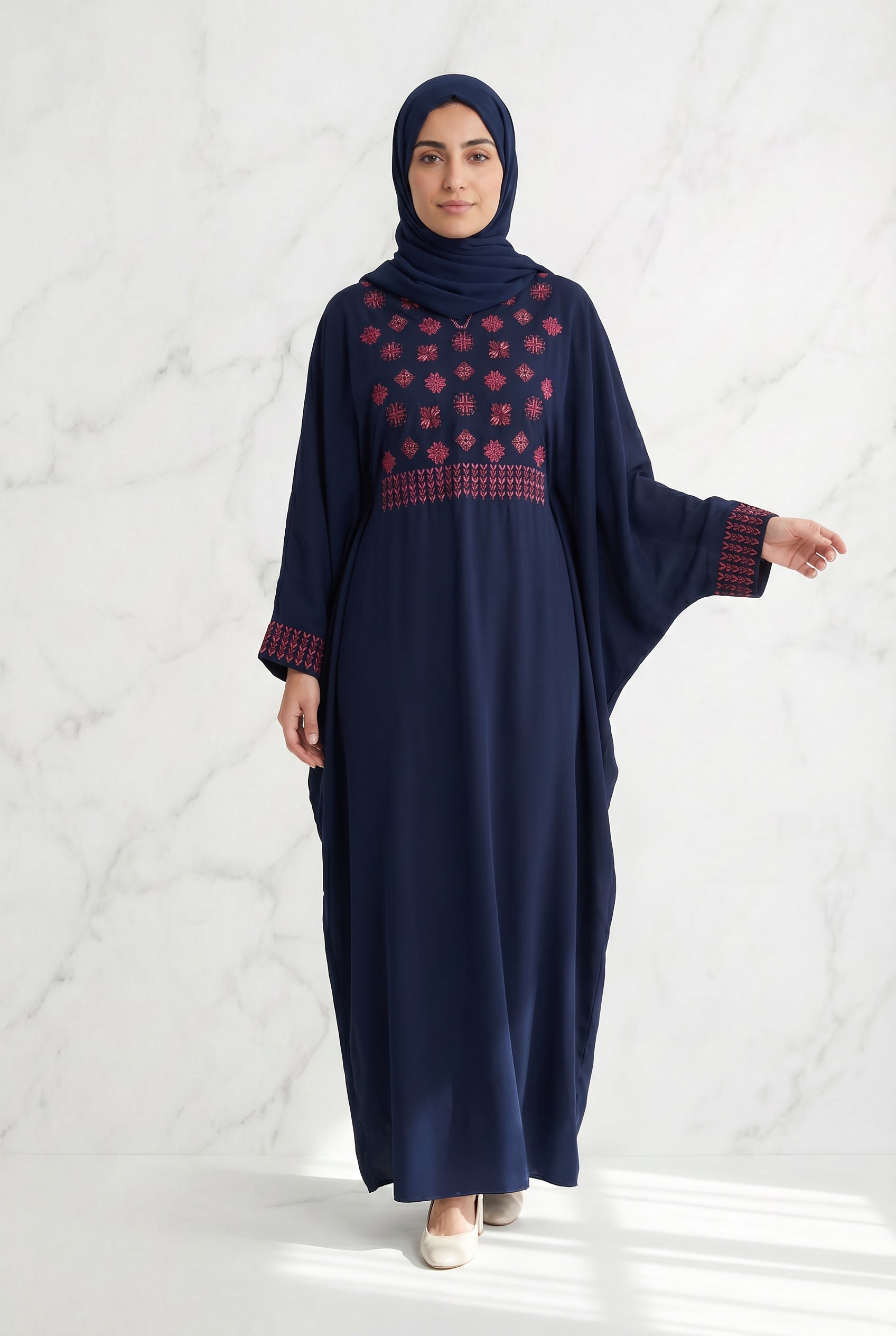 Lana Chiffon Abaya Dark Navy 1011
