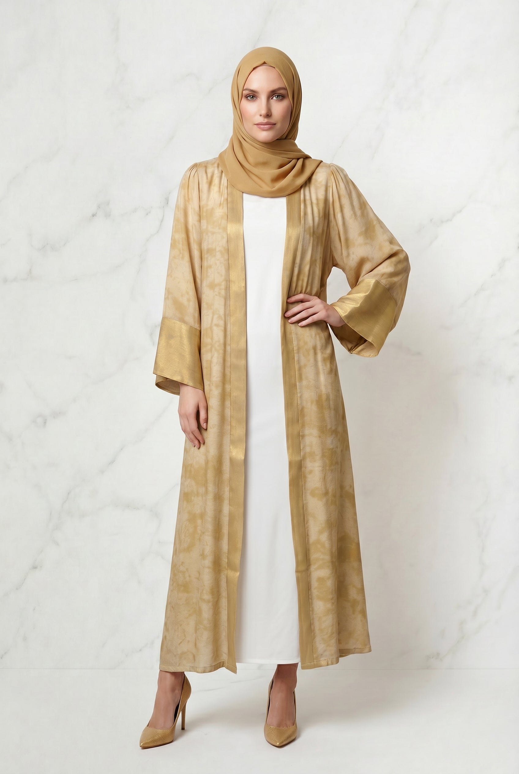 Sahara Kimono Abaya Golden 1126