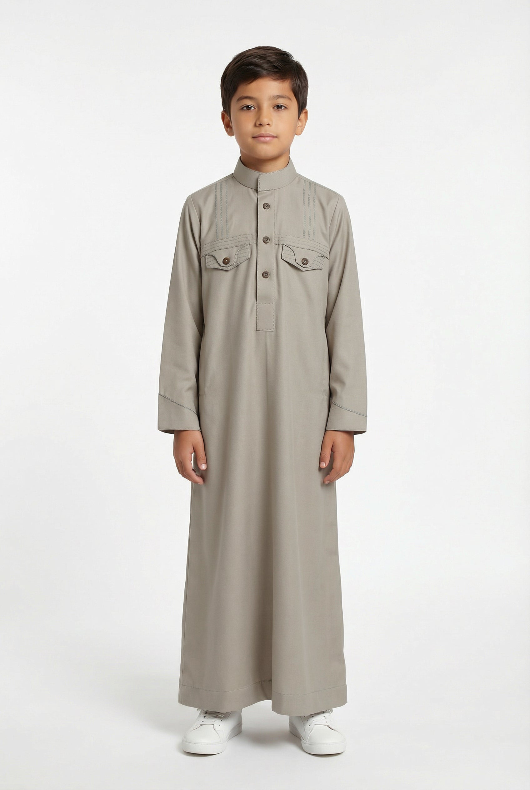 Boys Collared Thobe Stone 571 Col 1