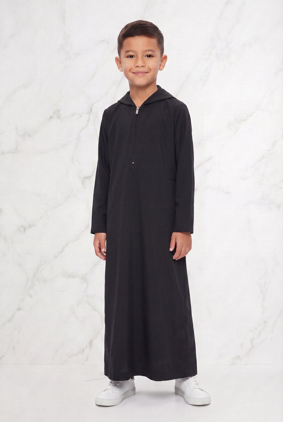 Boys Hooded Thobe Black 93