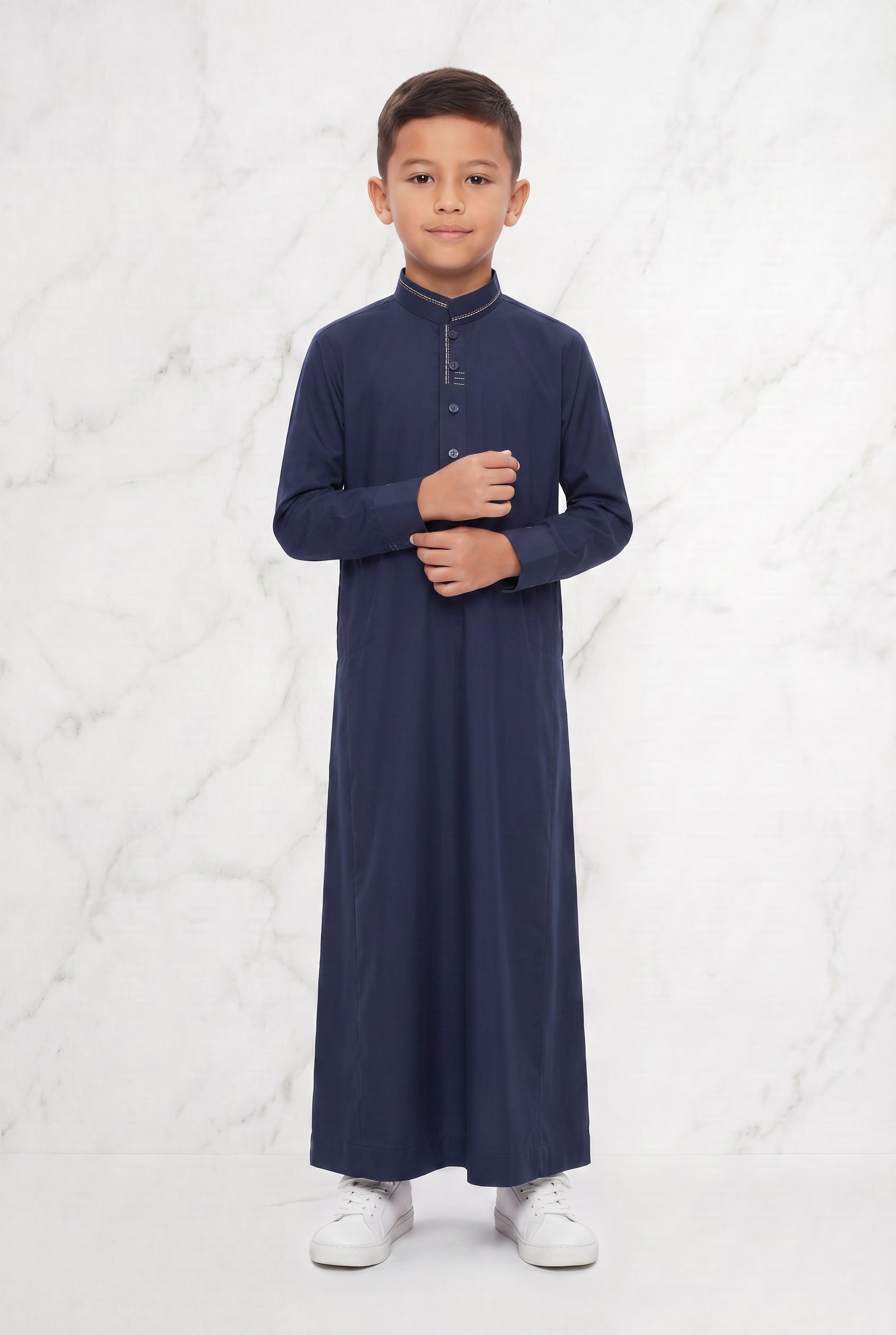 Boys Collared Thobe Navy 956 Col 02