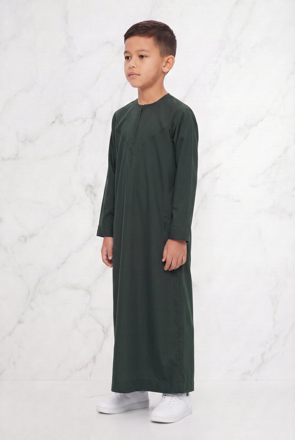 Boys Omani Thobe Olive Green K23 Col 17