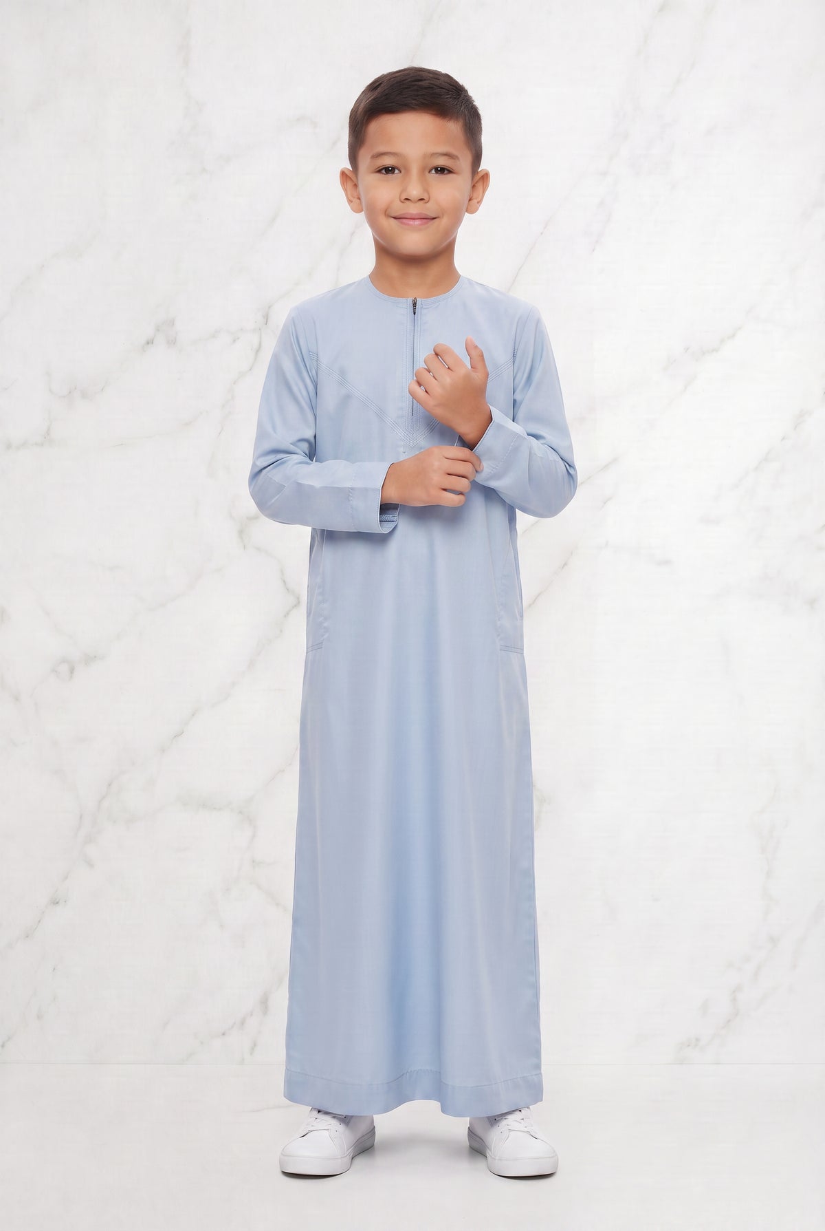Boys Omani Satin Thobe Baby Blue K29 Col 08