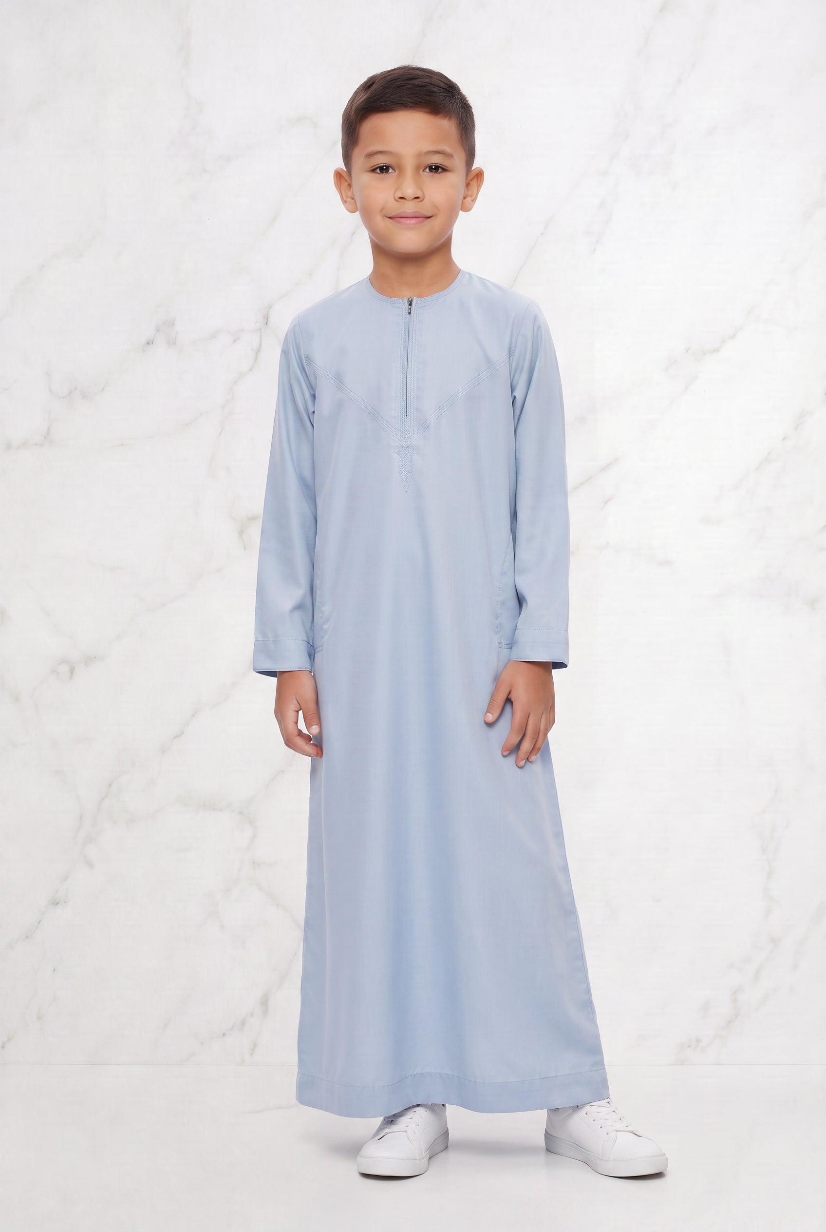 Boys Omani Satin Thobe Baby Blue K29 Col 08