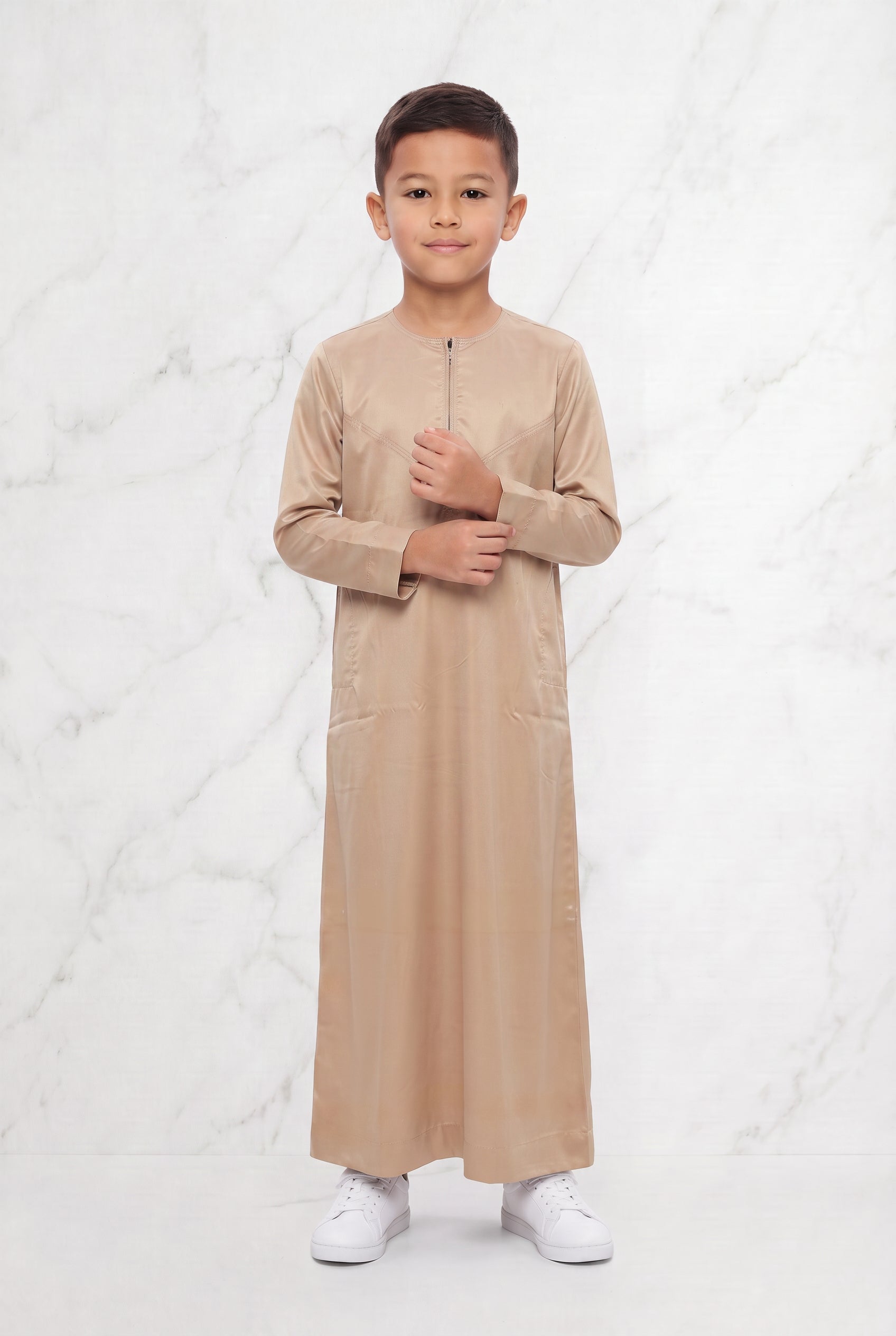 Omani Boys Biege Satin Thobe ASB- K31 COL 9