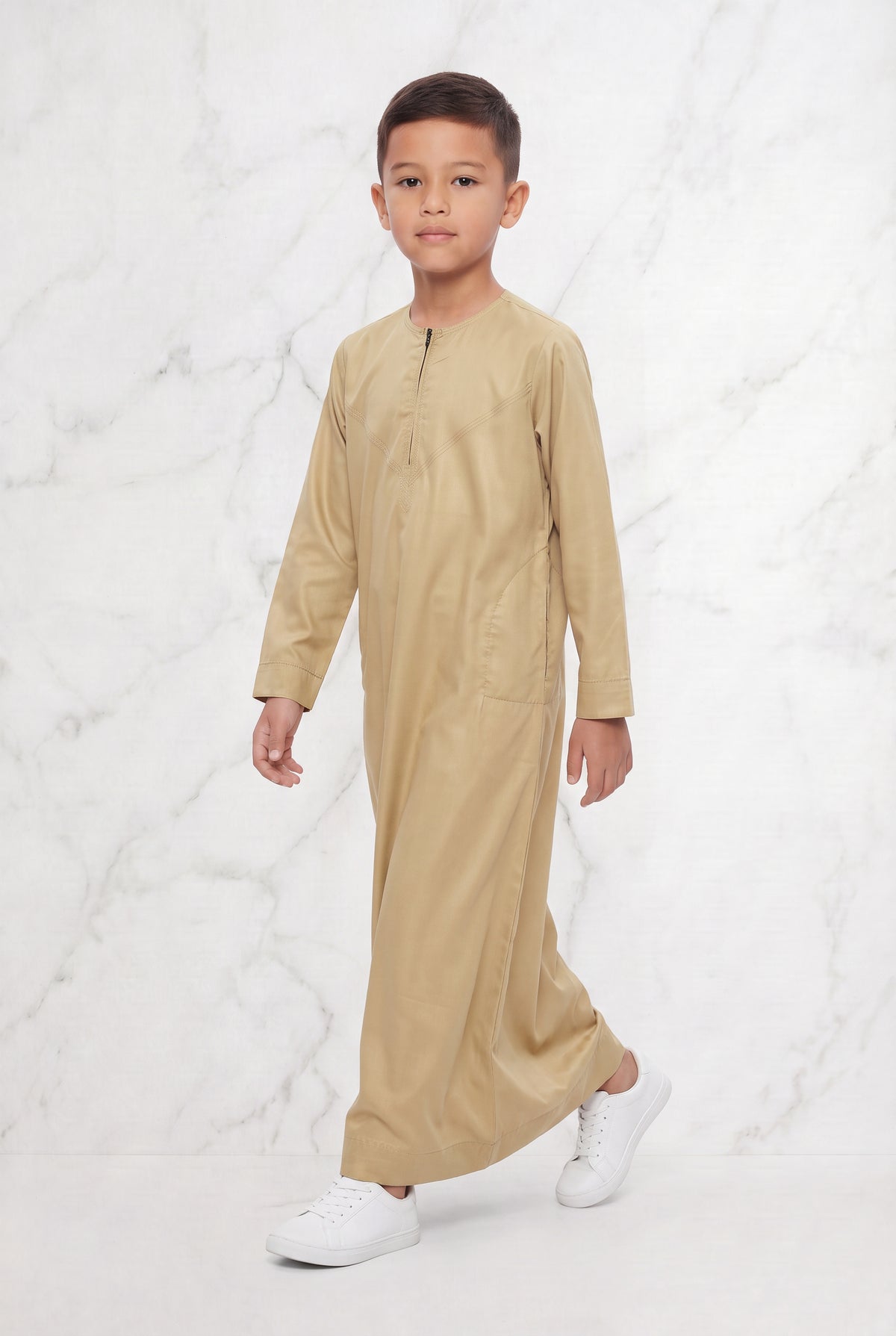 Boys Omani Satin Thobe Gold K32 Col 10