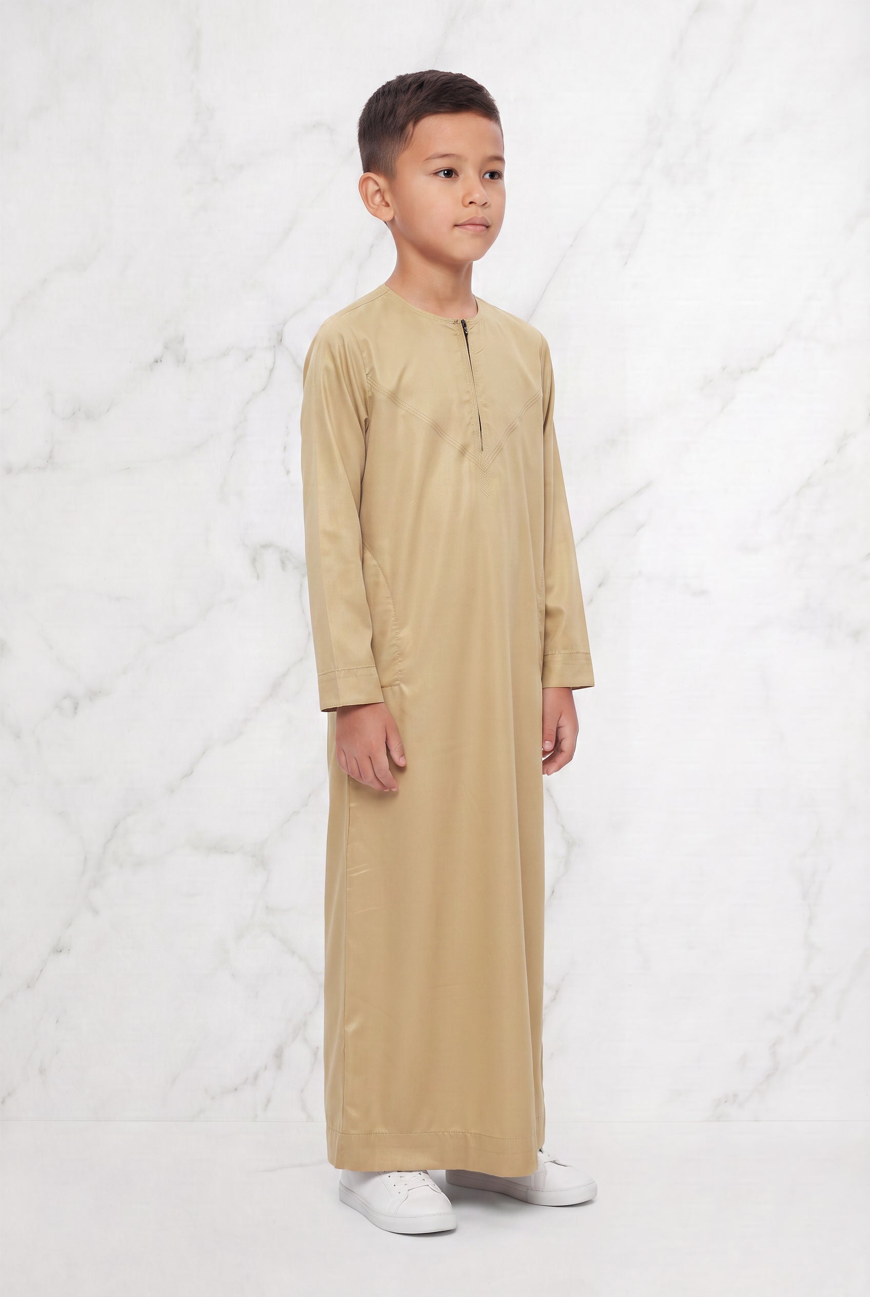 Boys Omani Satin Thobe Gold K32 Col 10