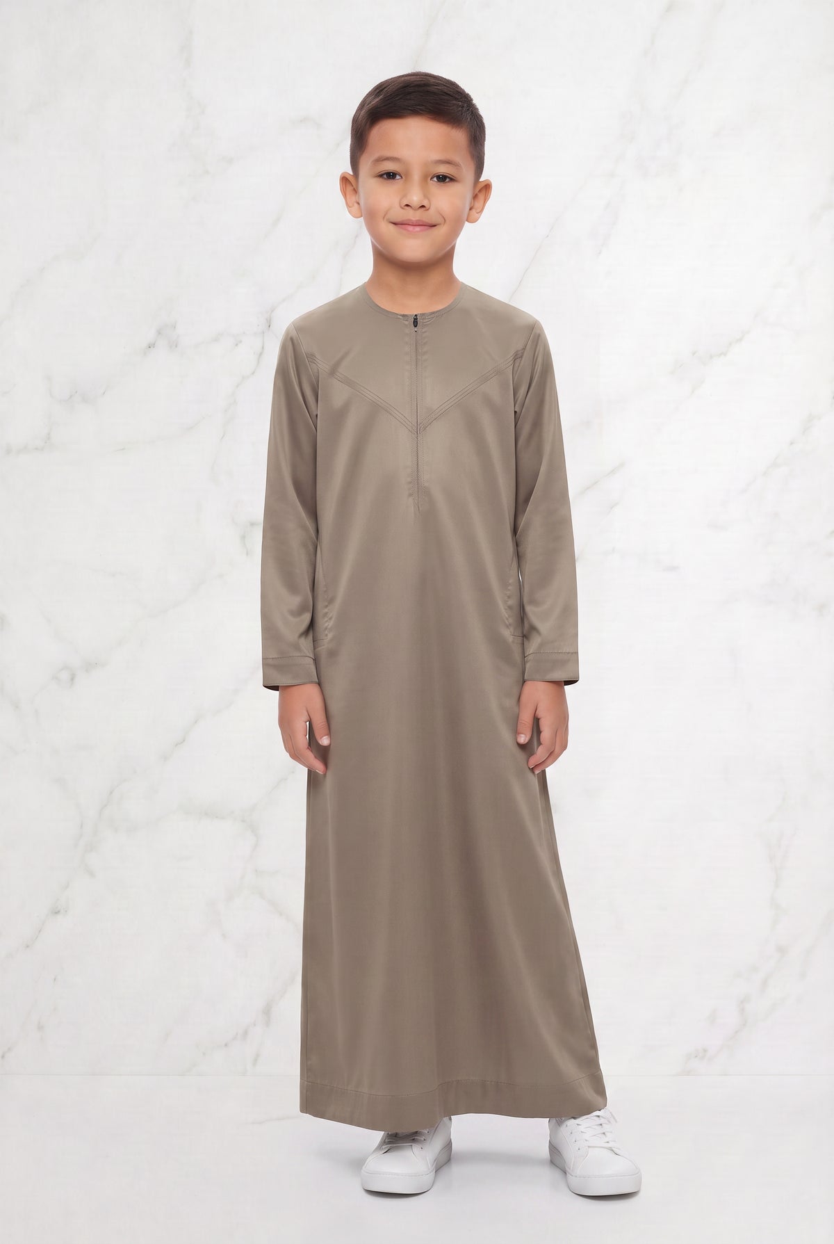 Boys Omani Satin Thobe Oat K35 Col 15
