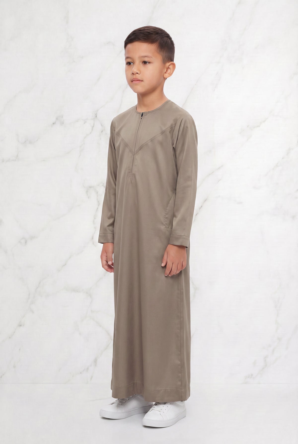 Boys Omani Satin Thobe Oat K35 Col 15