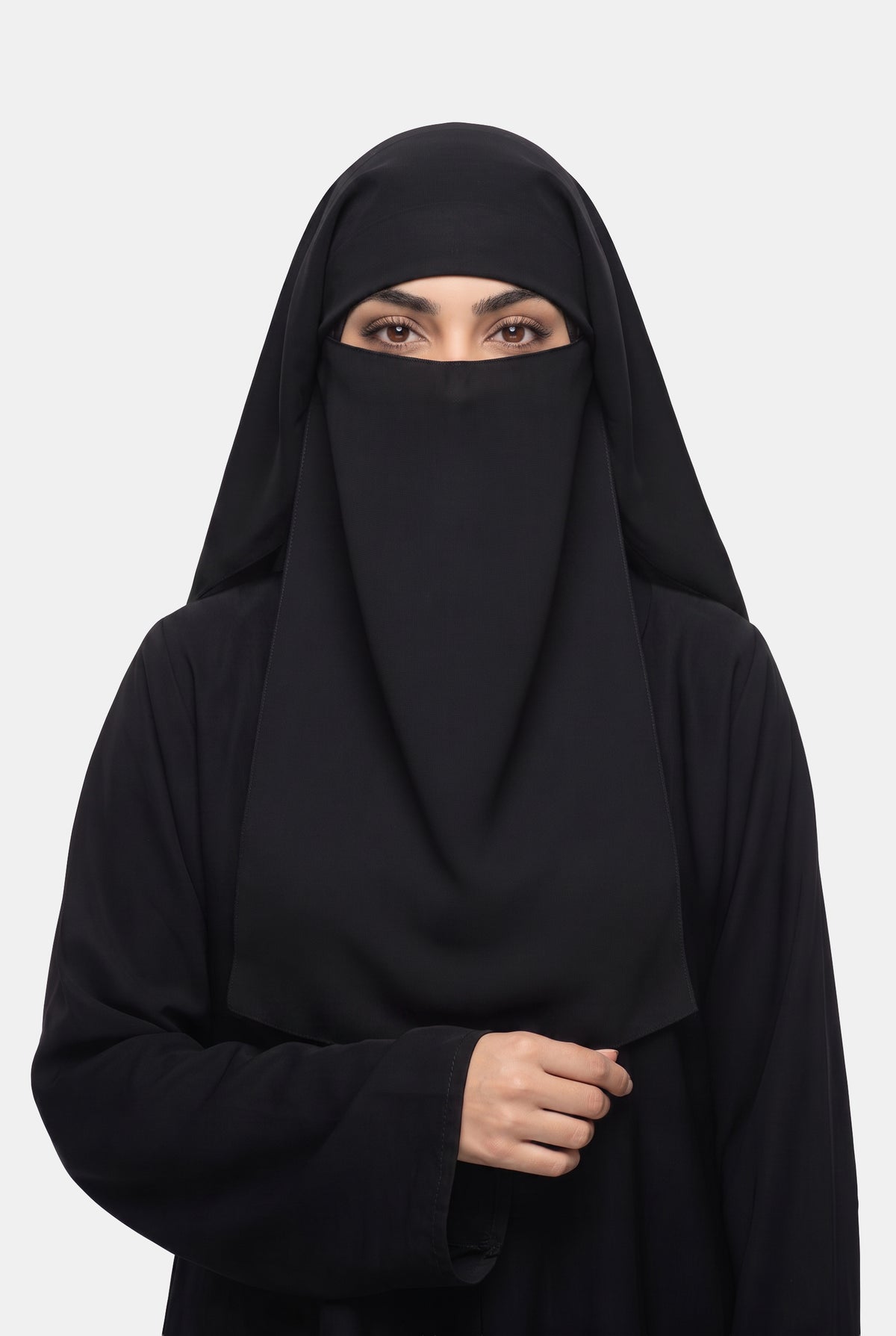 Three Layered Niqab Black 1222