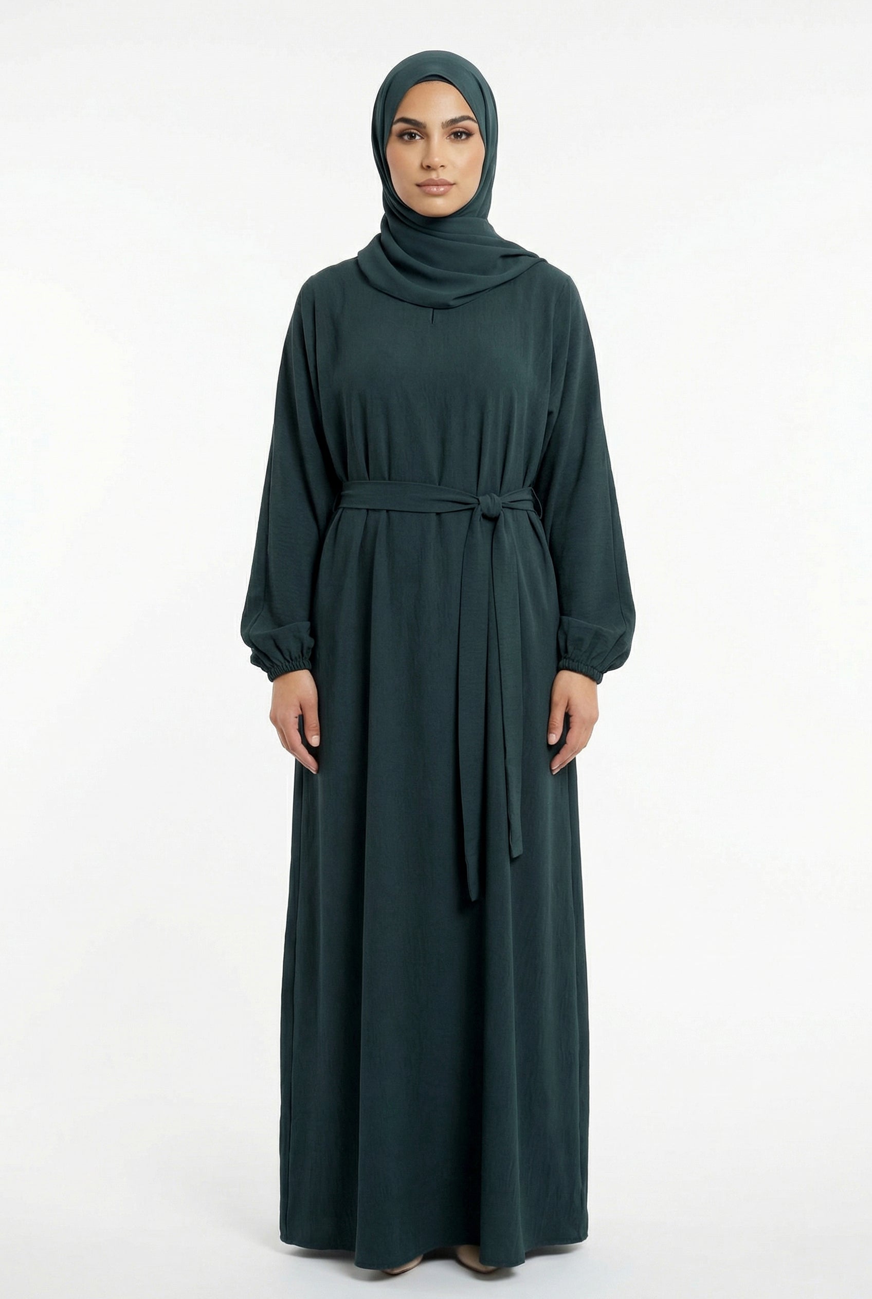 Textured Abaya Teal blue ASL-618 Col 39