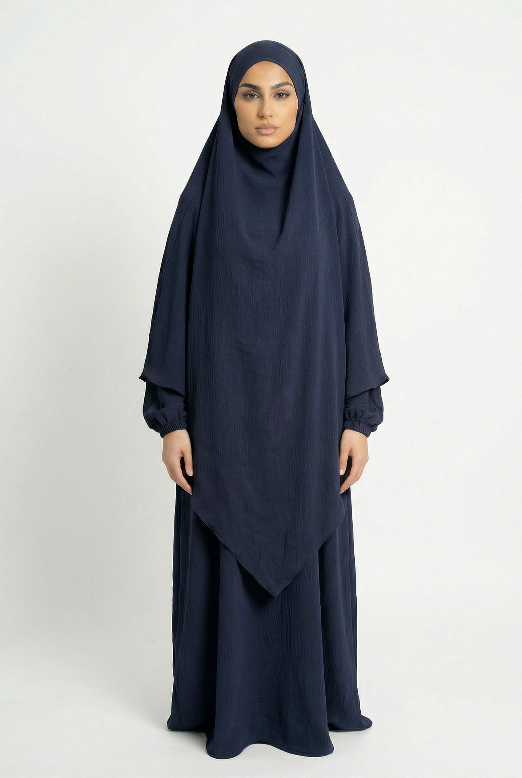 Textured Khimar Navy ASL-618K Col 38