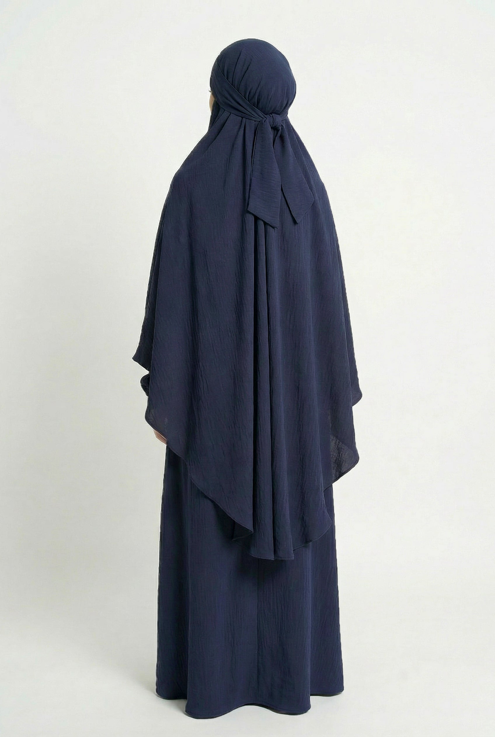 Textured Khimar Navy ASL-618K Col 38