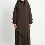 Textured Khimar Chocolate ASL-618K Col 48