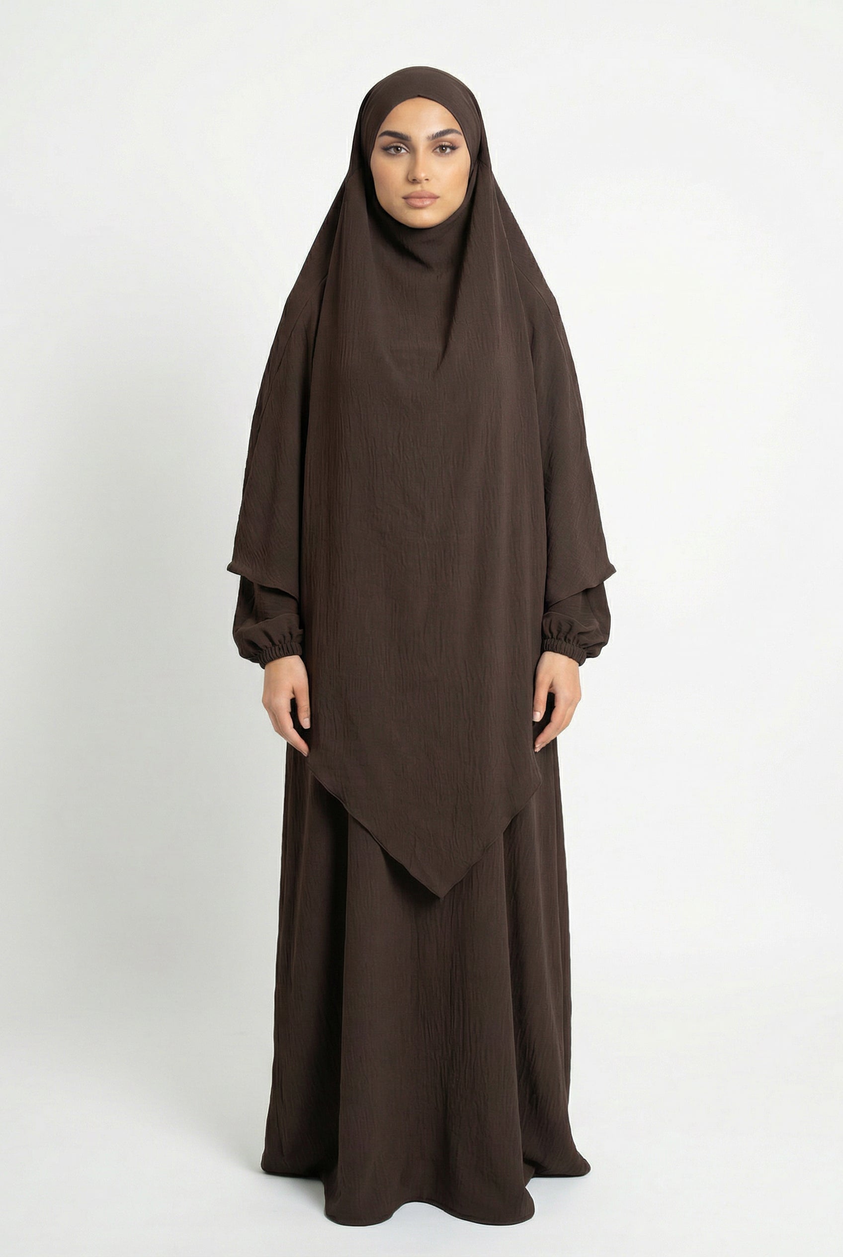 Textured Khimar Chocolate ASL-618K Col 48