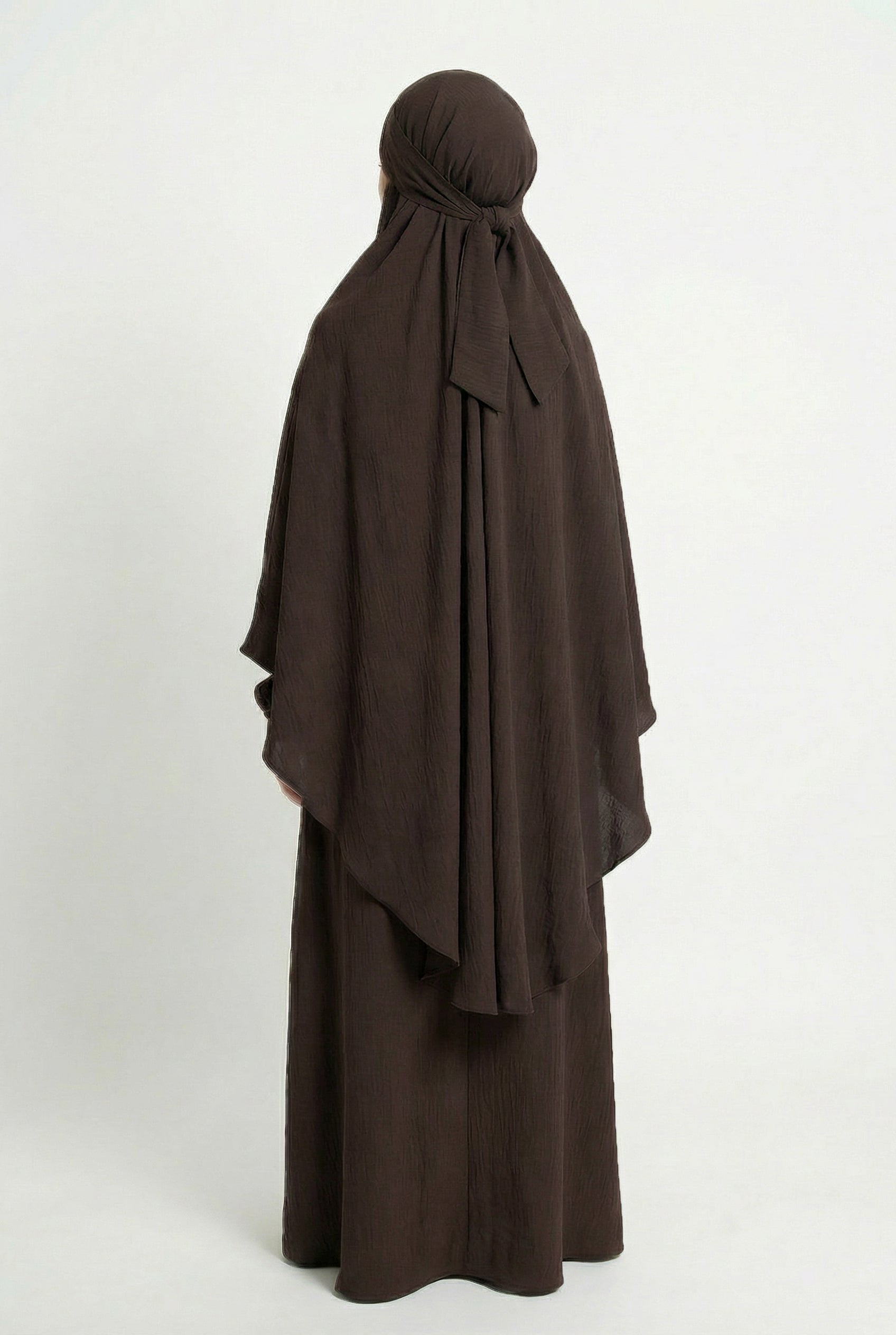 Textured Khimar Chocolate ASL-618K Col 48