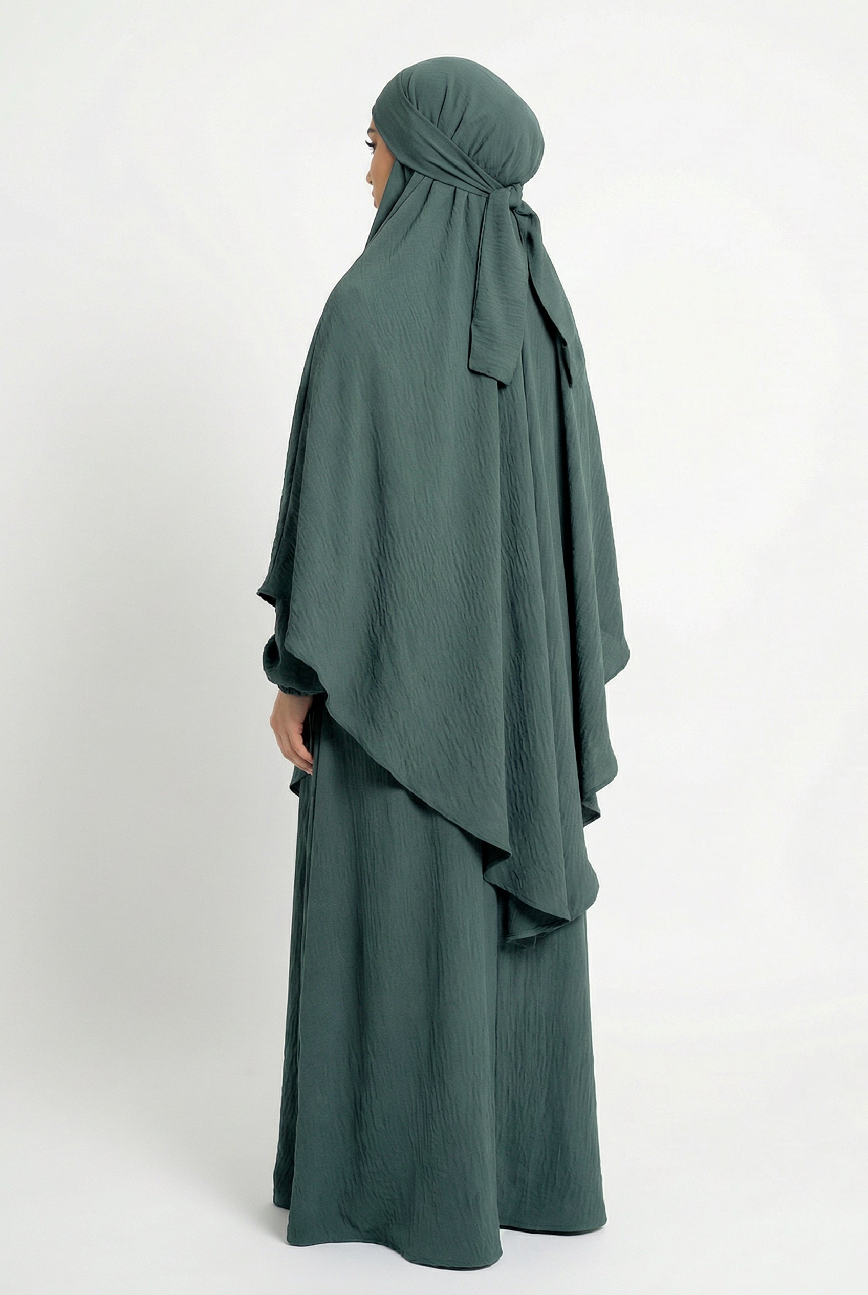 Textured Khimar Green ASL-618K Col 52