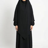 Textured Khimar Black ASL-618K