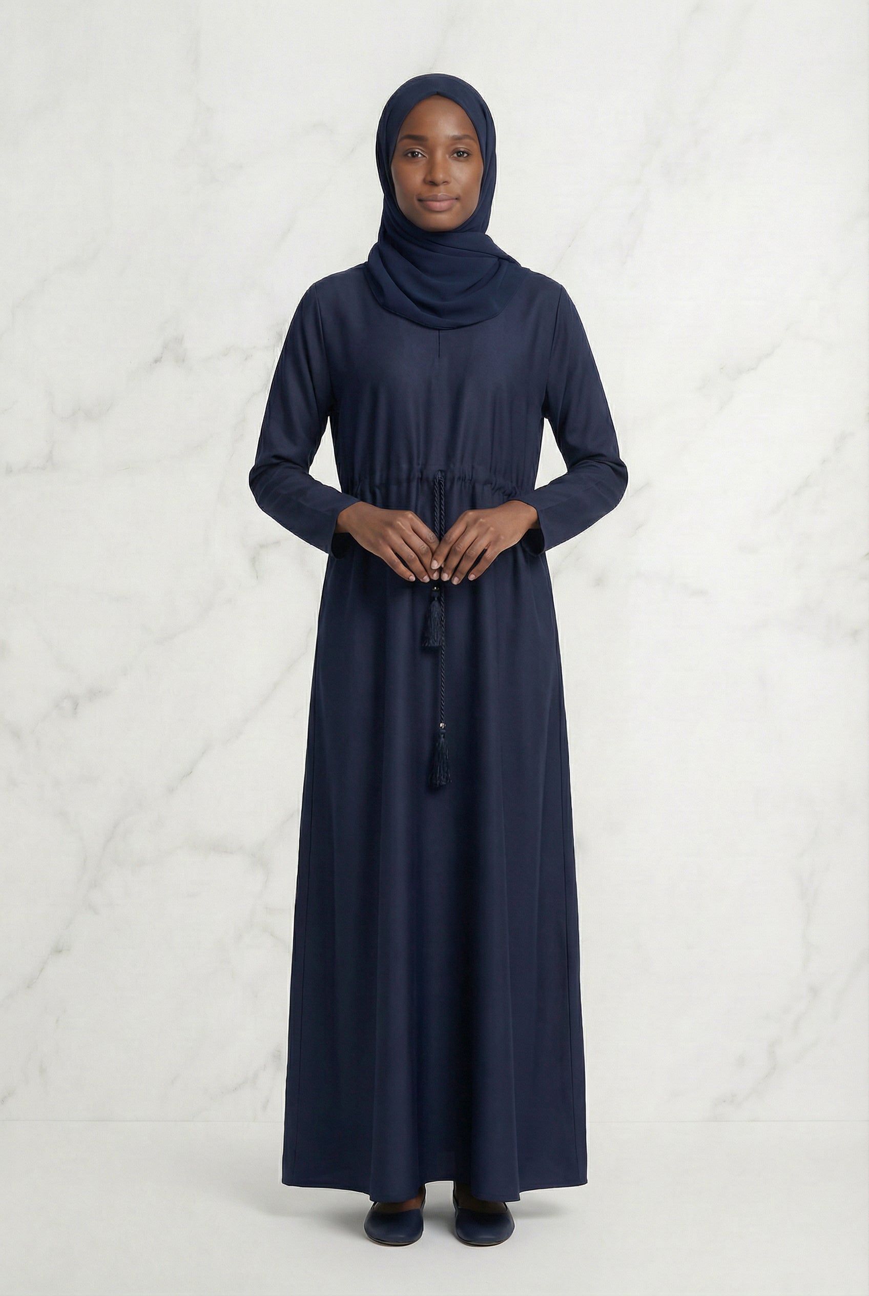 Drawstring Abaya Navy 680 Col 29