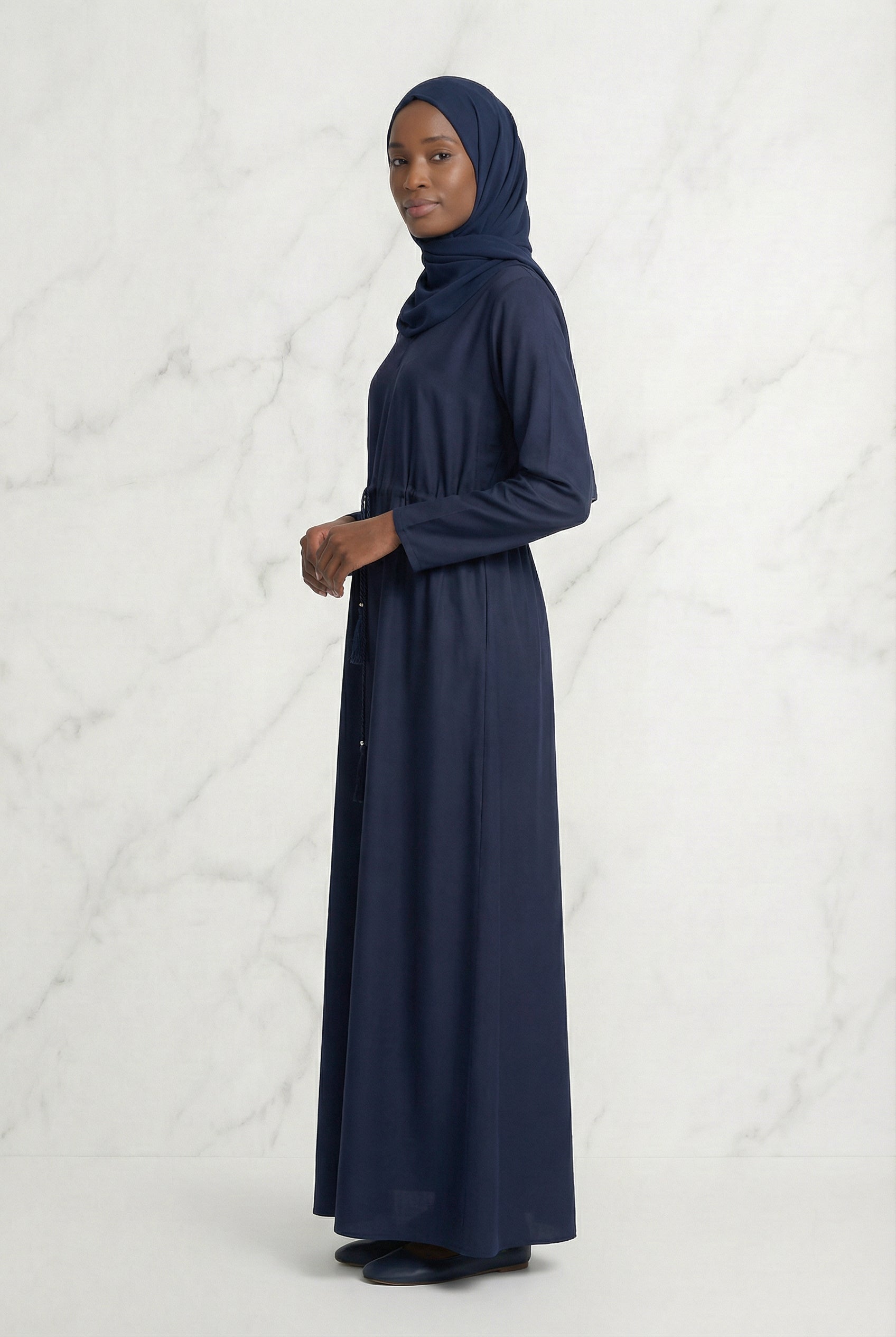 Drawstring Abaya Navy 680 Col 29