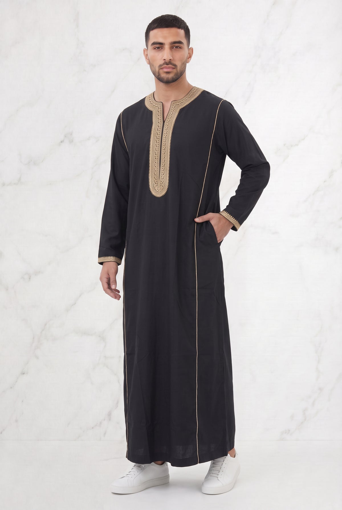 Moroccan Thobe Black 1101