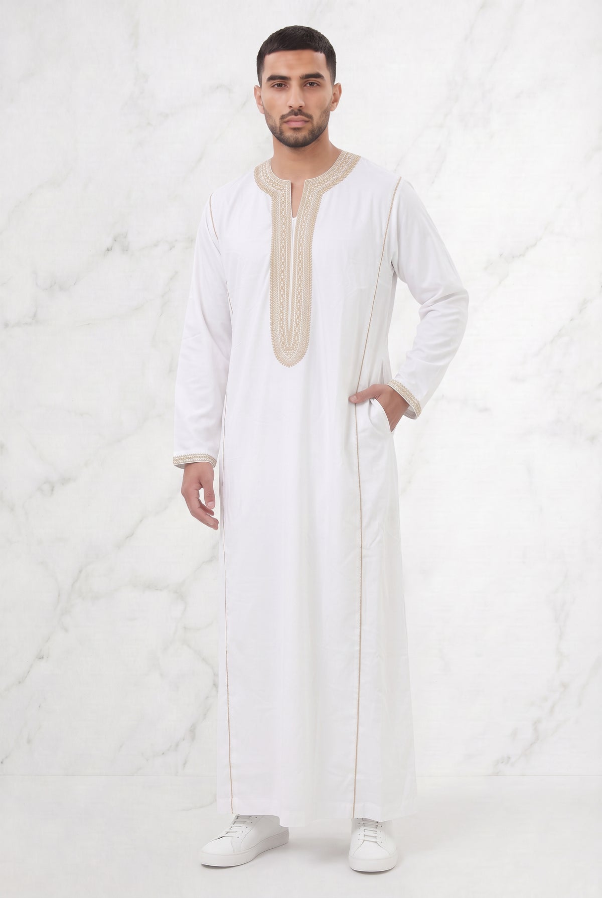 Moroccan Thobe Off White 1101