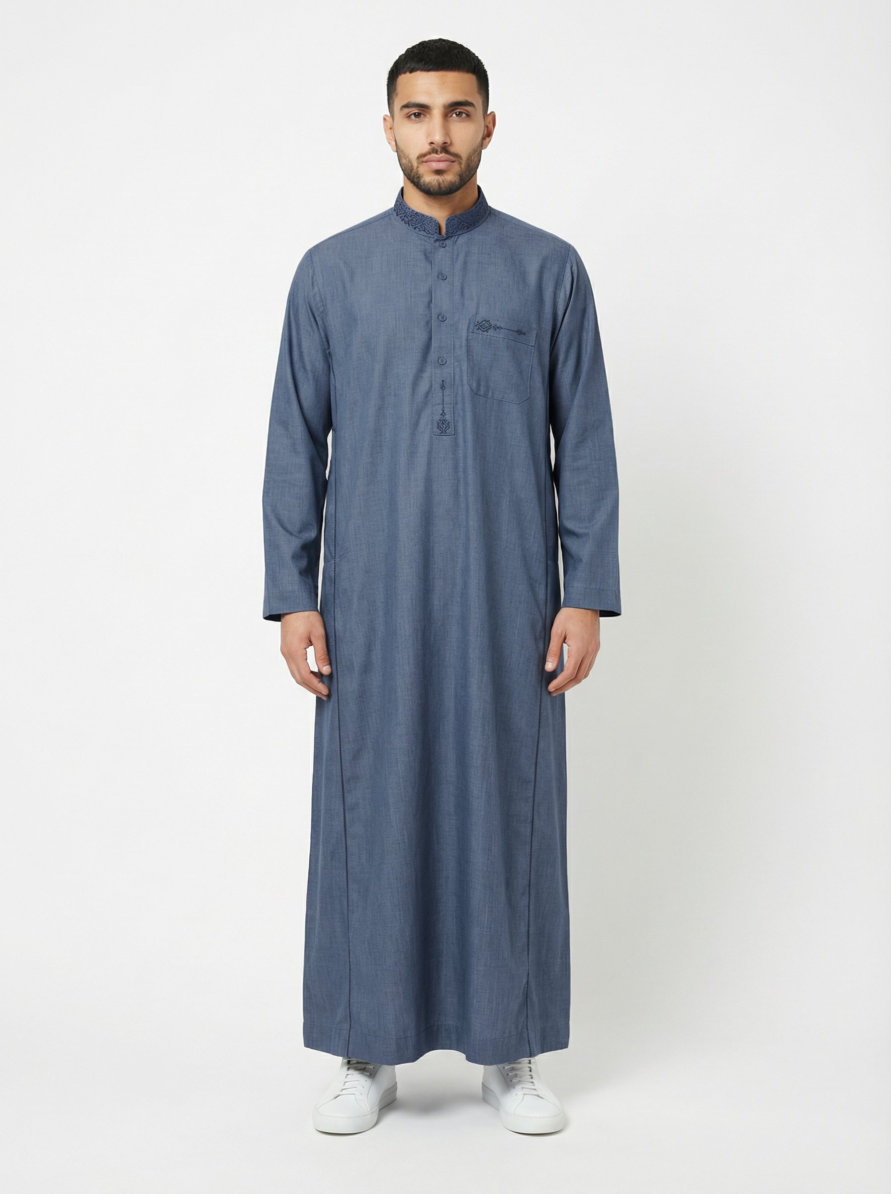 Collared Thobe Blue 950 Col 03